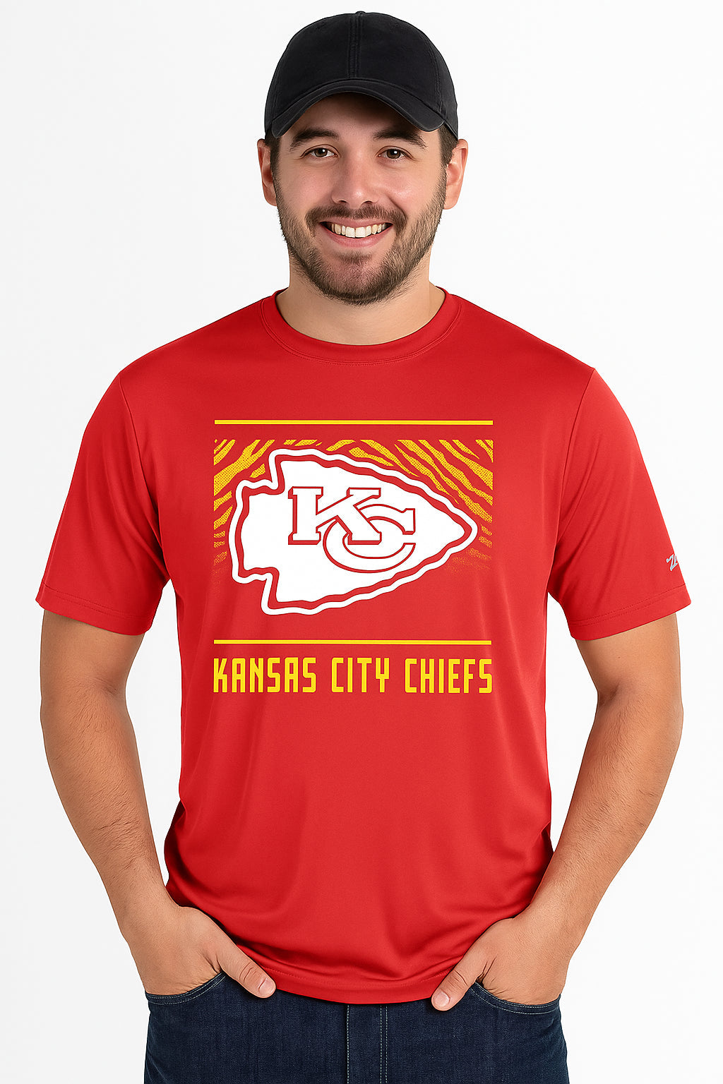 Zubaz NFL Men's Tunnel Primary Short Sleeve T-Shirt, Kansas City Chiefs
