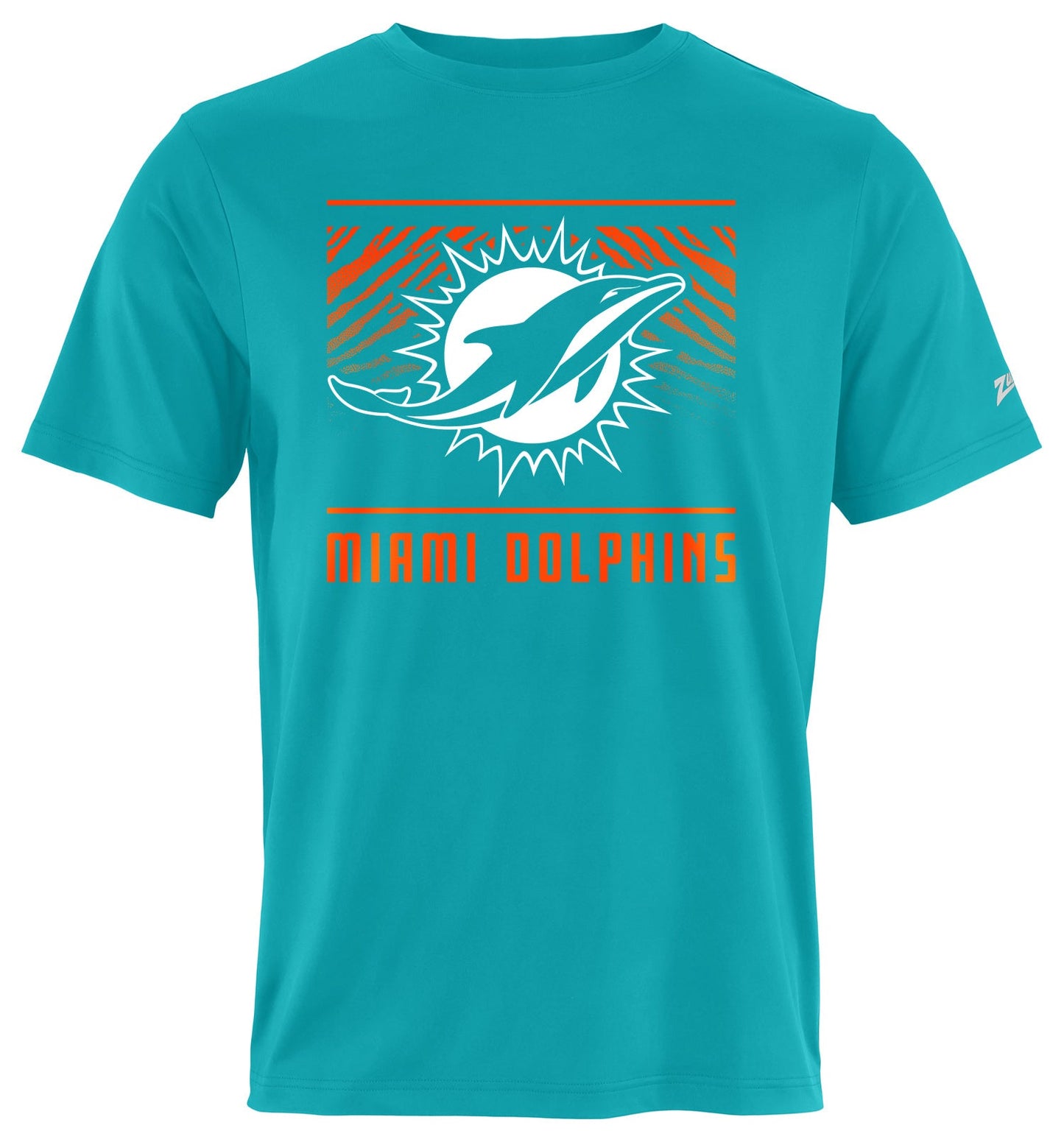Zubaz NFL Men's Tunnel Primary Short Sleeve T-Shirt, Miami Dolphins
