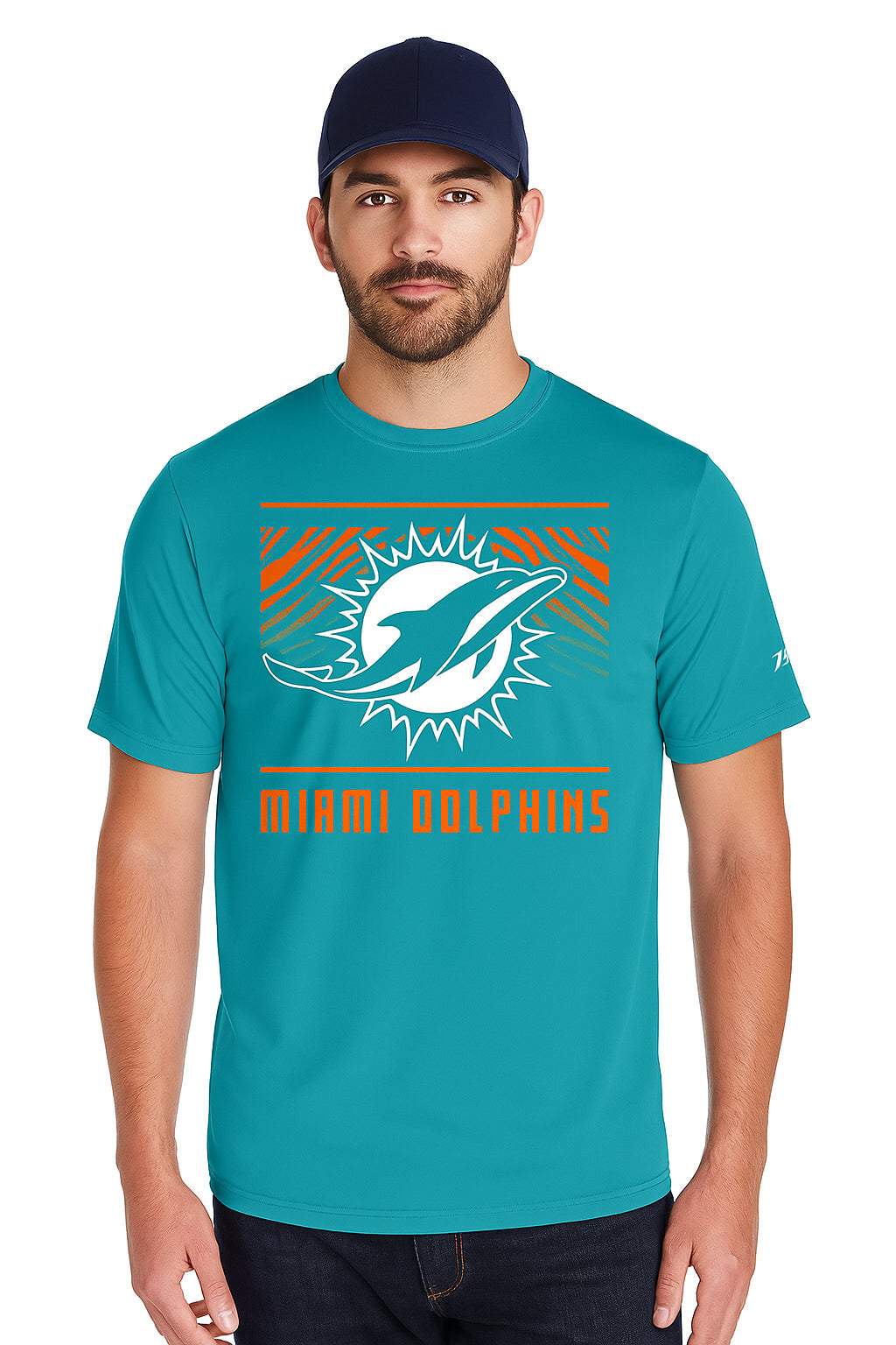 Zubaz NFL Men's Tunnel Primary Short Sleeve T-Shirt, Miami Dolphins