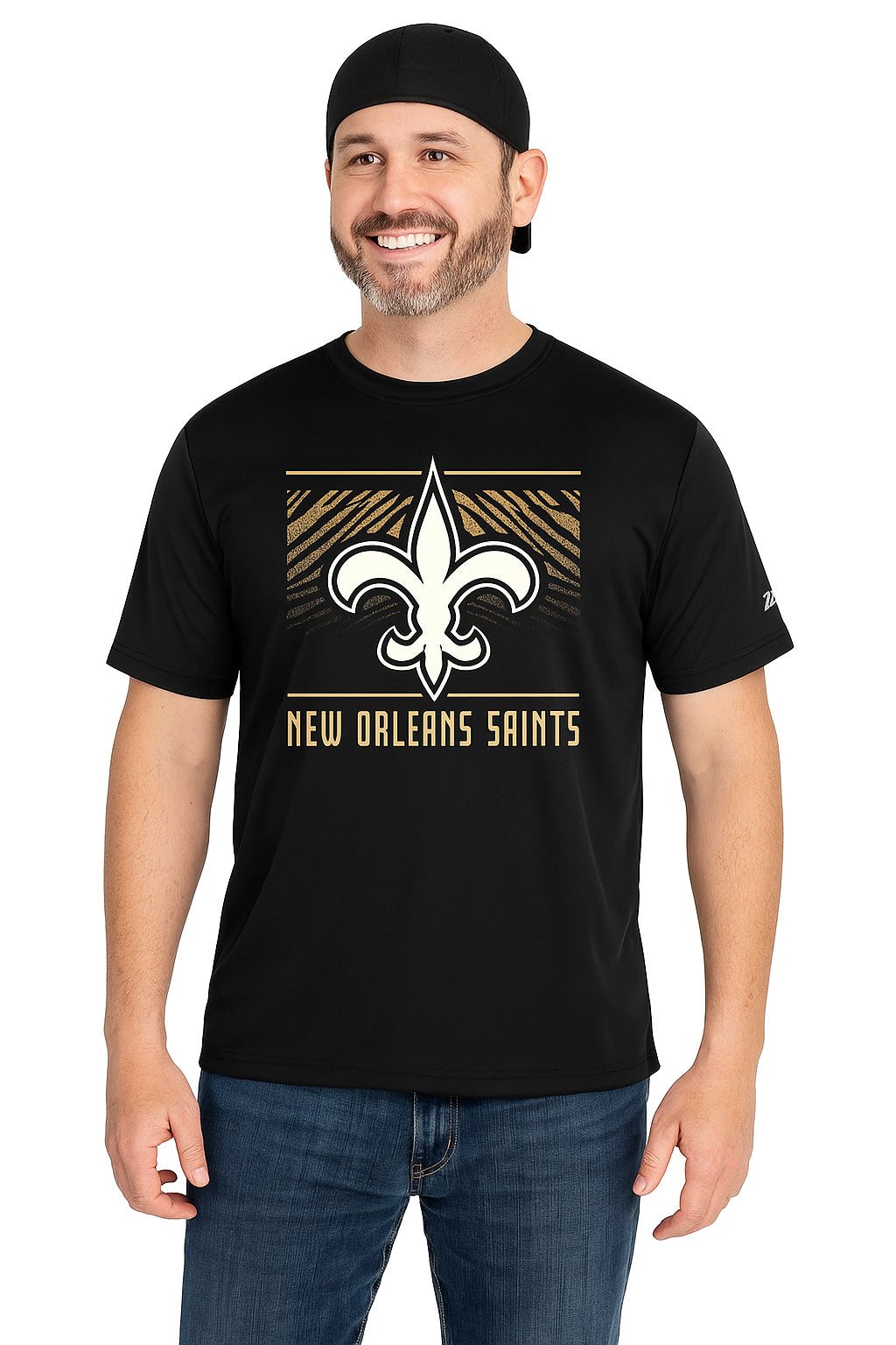 Zubaz NFL Men's Tunnel Primary Short Sleeve T-Shirt, New Orleans Saints