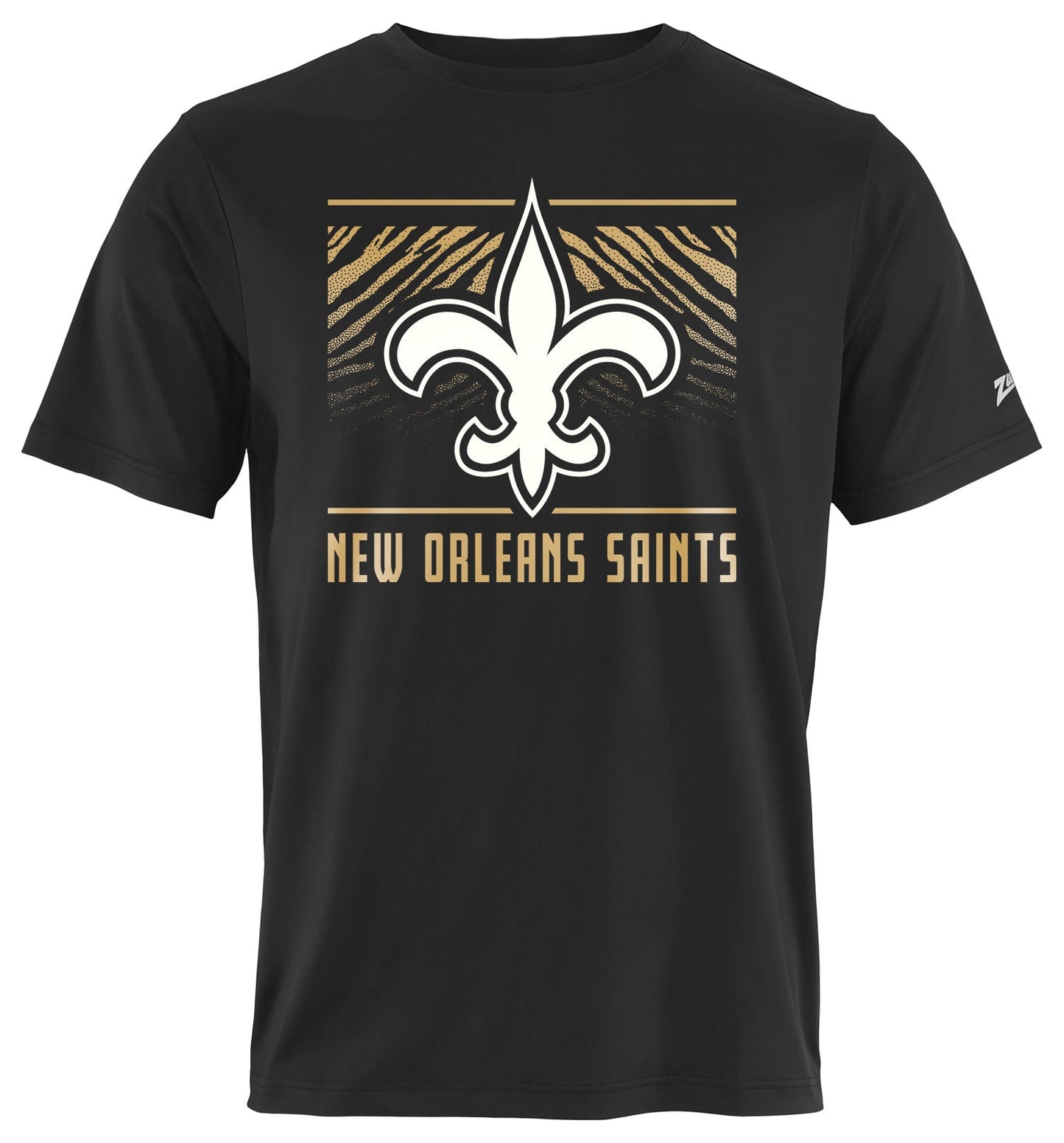 Zubaz NFL Men's Tunnel Primary Short Sleeve T-Shirt, New Orleans Saints