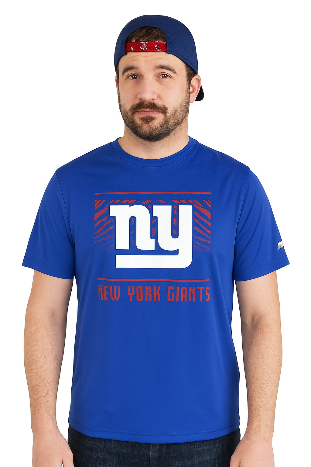 Zubaz NFL Men's Tunnel Primary Short Sleeve T-Shirt, New York Giants