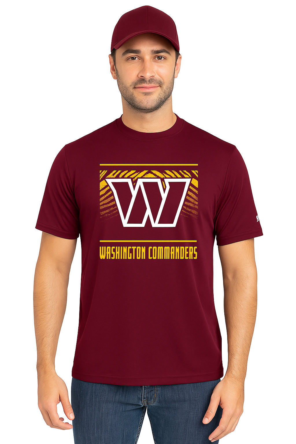 Zubaz NFL Men's Tunnel Primary Short Sleeve T-Shirt, Washington Commanders