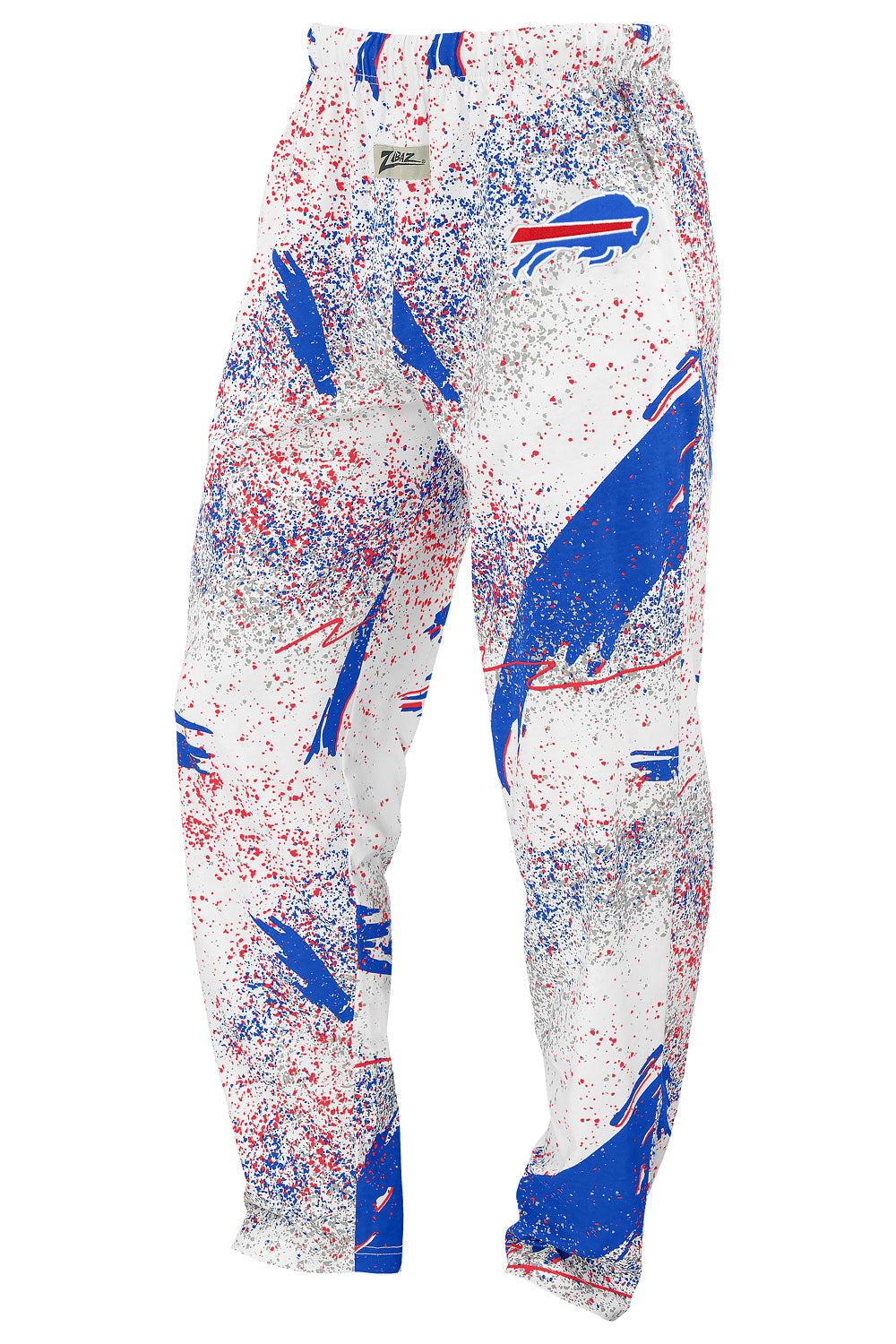 Zubaz NFL Adult Unisex for Men and Women Z88 Embroidered Confetti 3 Color Pants, Buffalo Bills