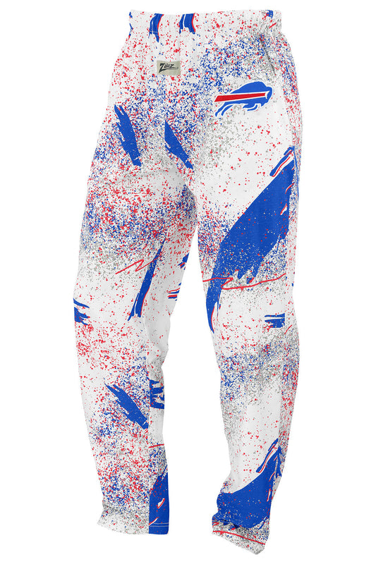 Zubaz NFL Adult Unisex for Men and Women Z88 Embroidered Confetti 3 Color Pants, Buffalo Bills