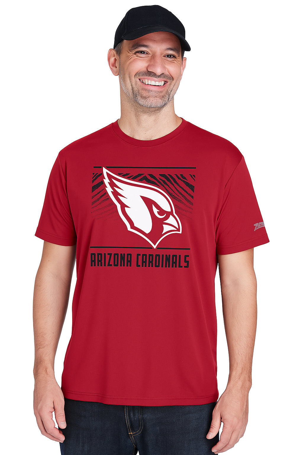 Zubaz NFL Men's Tunnel Primary Short Sleeve T-Shirt, Arizona Cardinals
