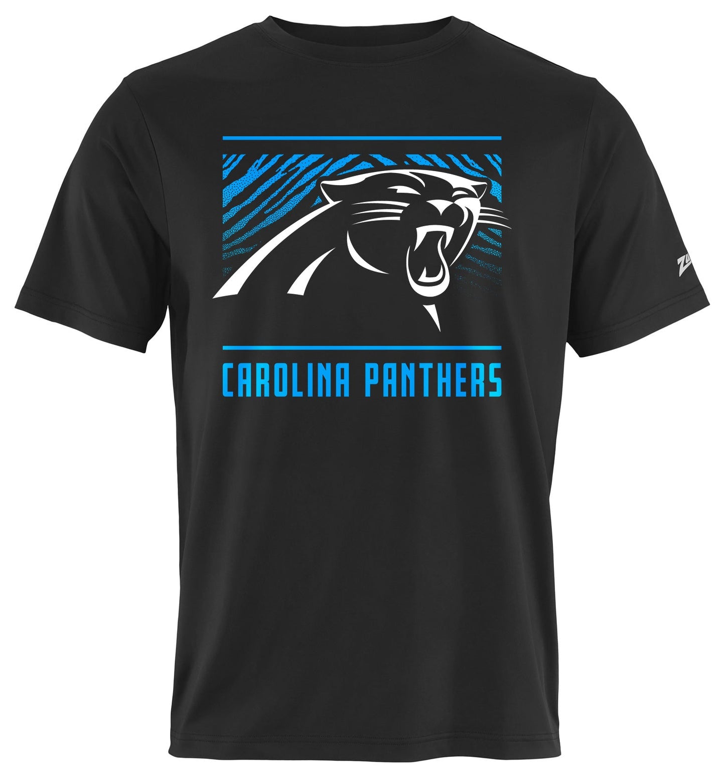 Zubaz NFL Men's Tunnel Primary Short Sleeve T-Shirt, Carolina Panthers