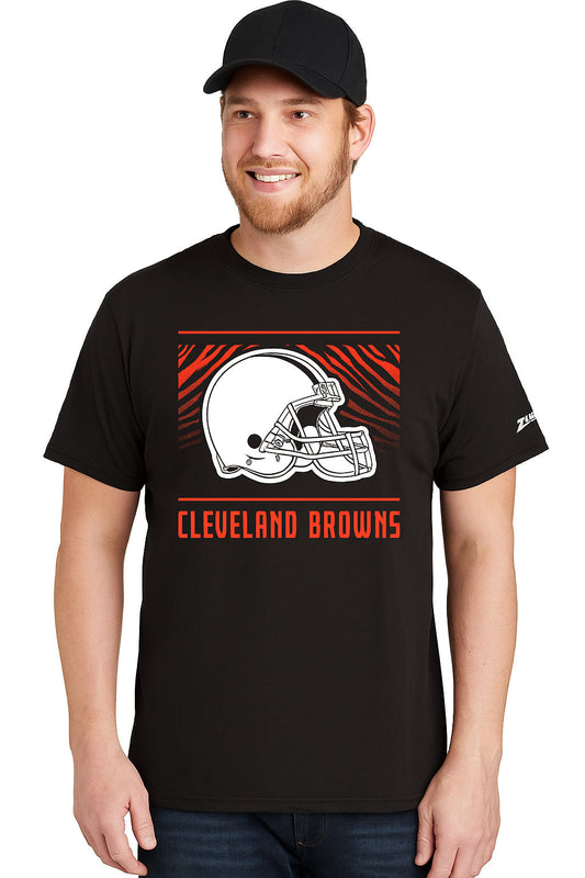 Zubaz NFL Men's Tunnel Primary Short Sleeve T-Shirt, Cleveland Browns