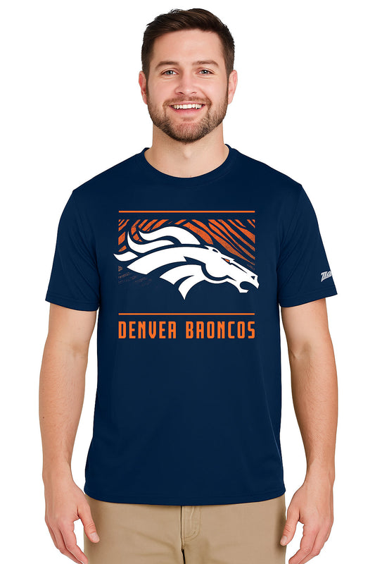Zubaz NFL Men's Tunnel Primary Short Sleeve T-Shirt, Denver Broncos