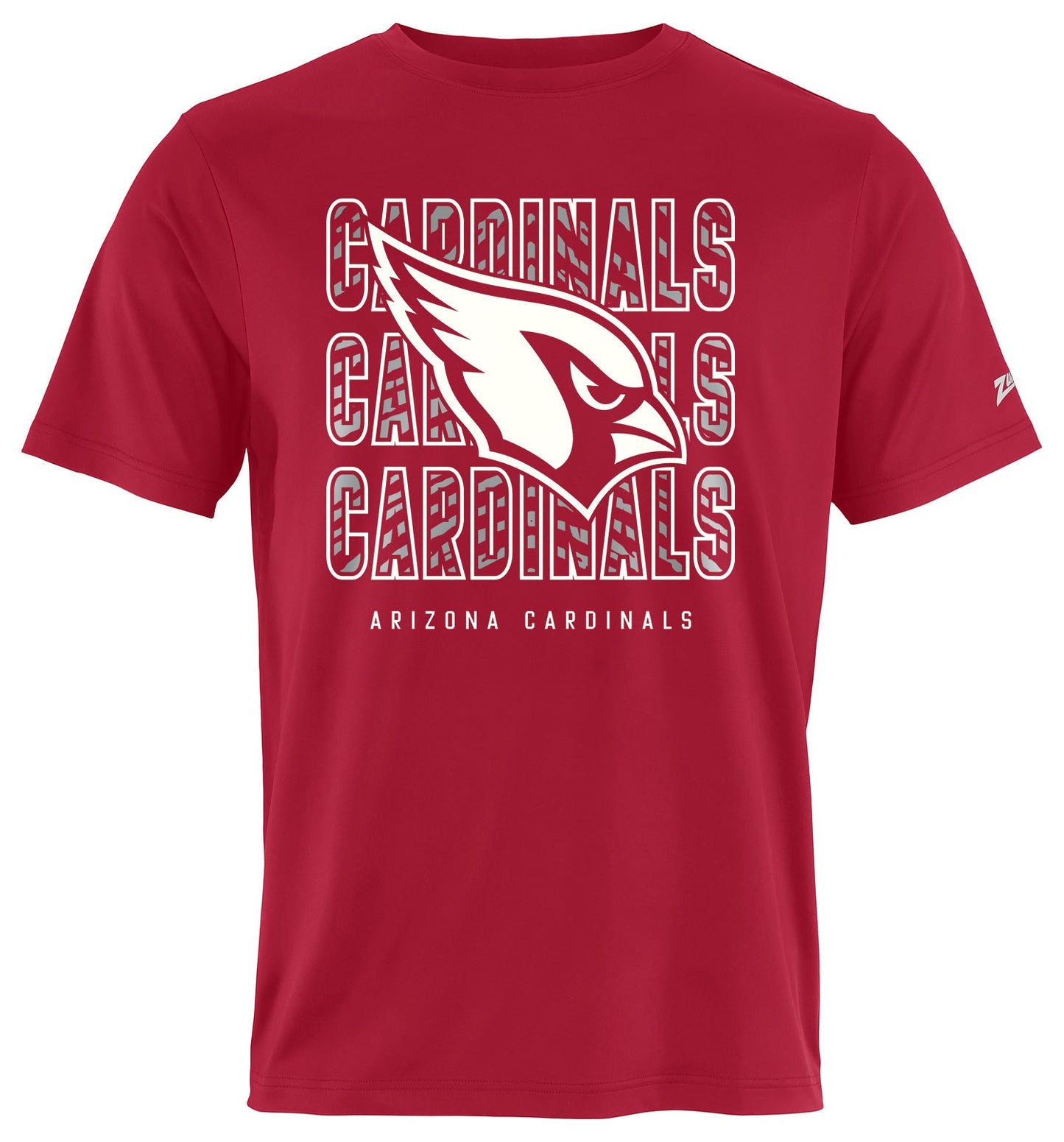 Zubaz NFL Men's Repeat Play Primary Team Color Short Sleeve T-Shirt, Arizona Cardinals