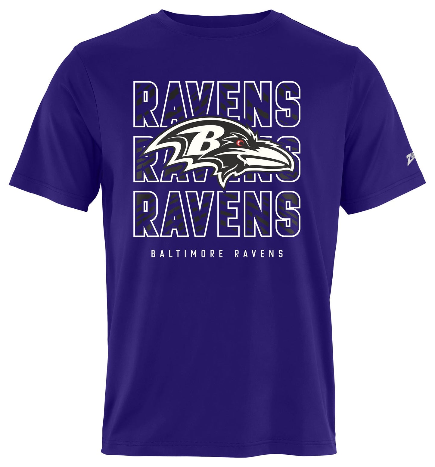 Zubaz NFL Men's Repeat Play Primary Team Color Short Sleeve T-Shirt, Baltimore Ravens