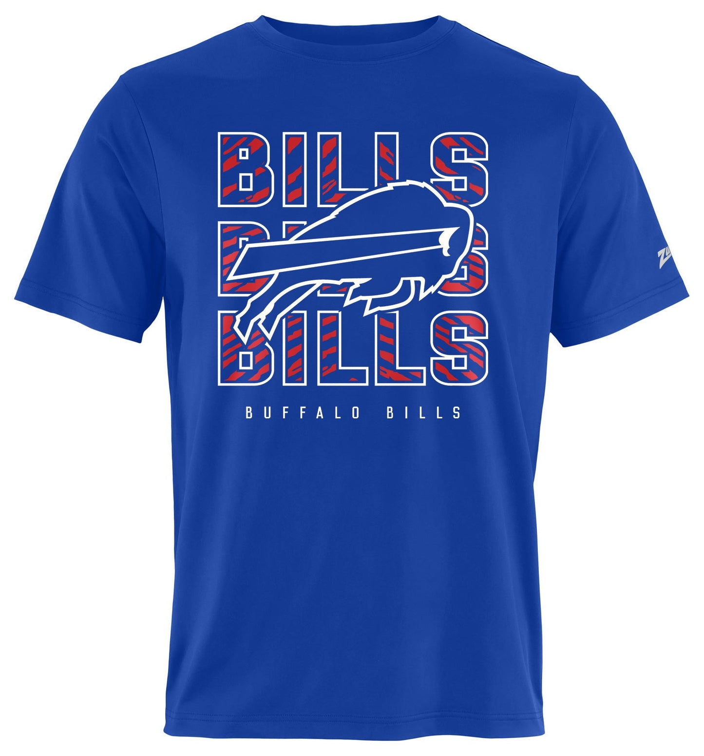 Zubaz NFL Men's Repeat Play Primary Team Color Short Sleeve T-Shirt, Buffalo Bills
