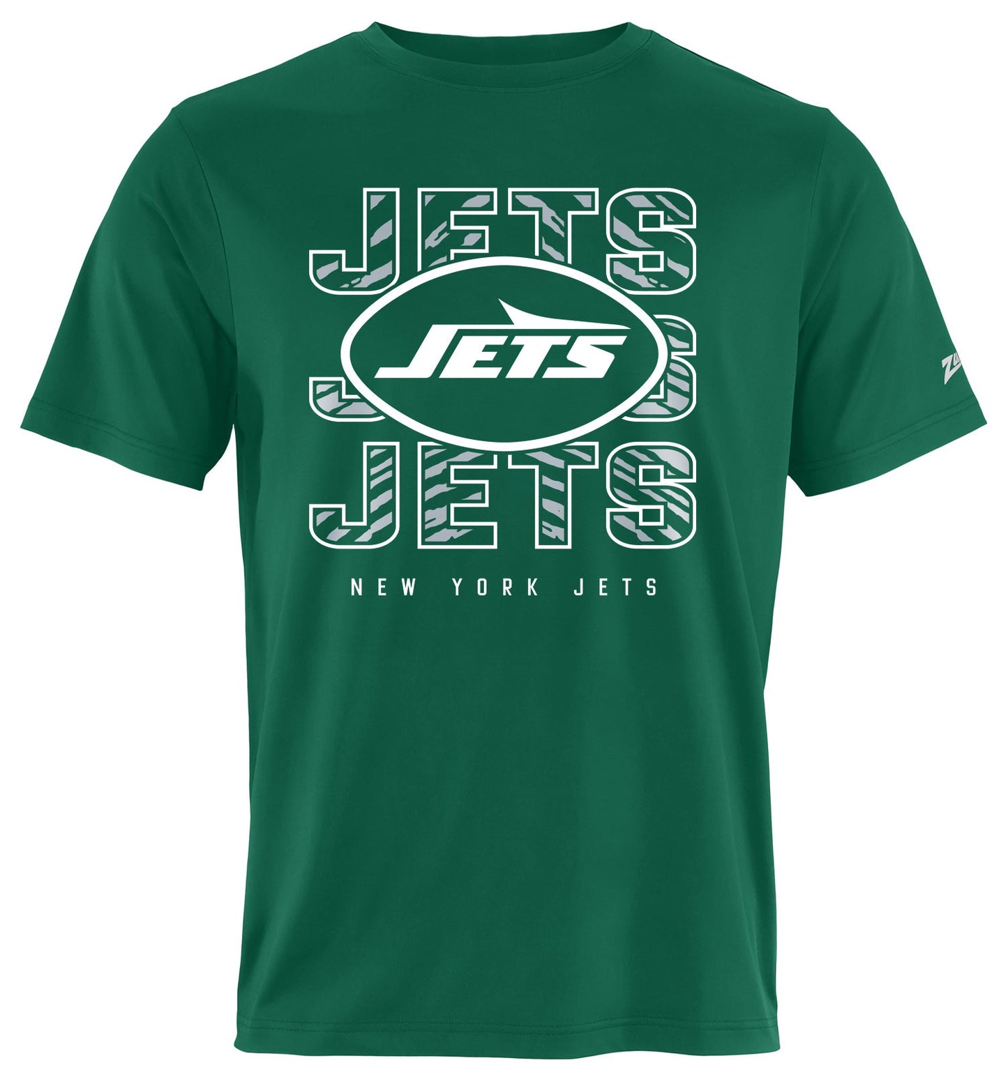 Zubaz NFL Men's Repeat Play Primary Team Color Short Sleeve T-Shirt, New York Jets