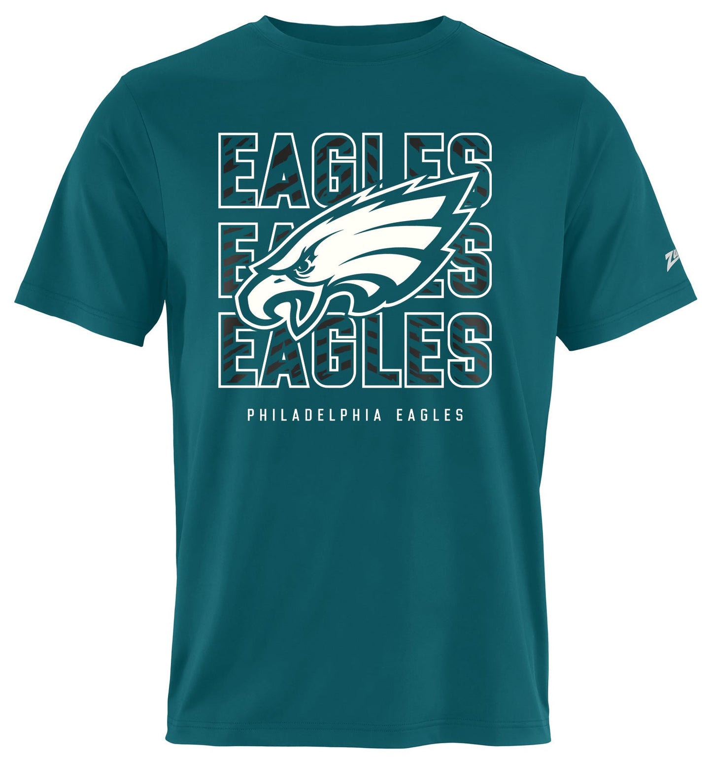 Zubaz NFL Men's Repeat Play Primary Team Color Short Sleeve T-Shirt, Philadelphia Eagles