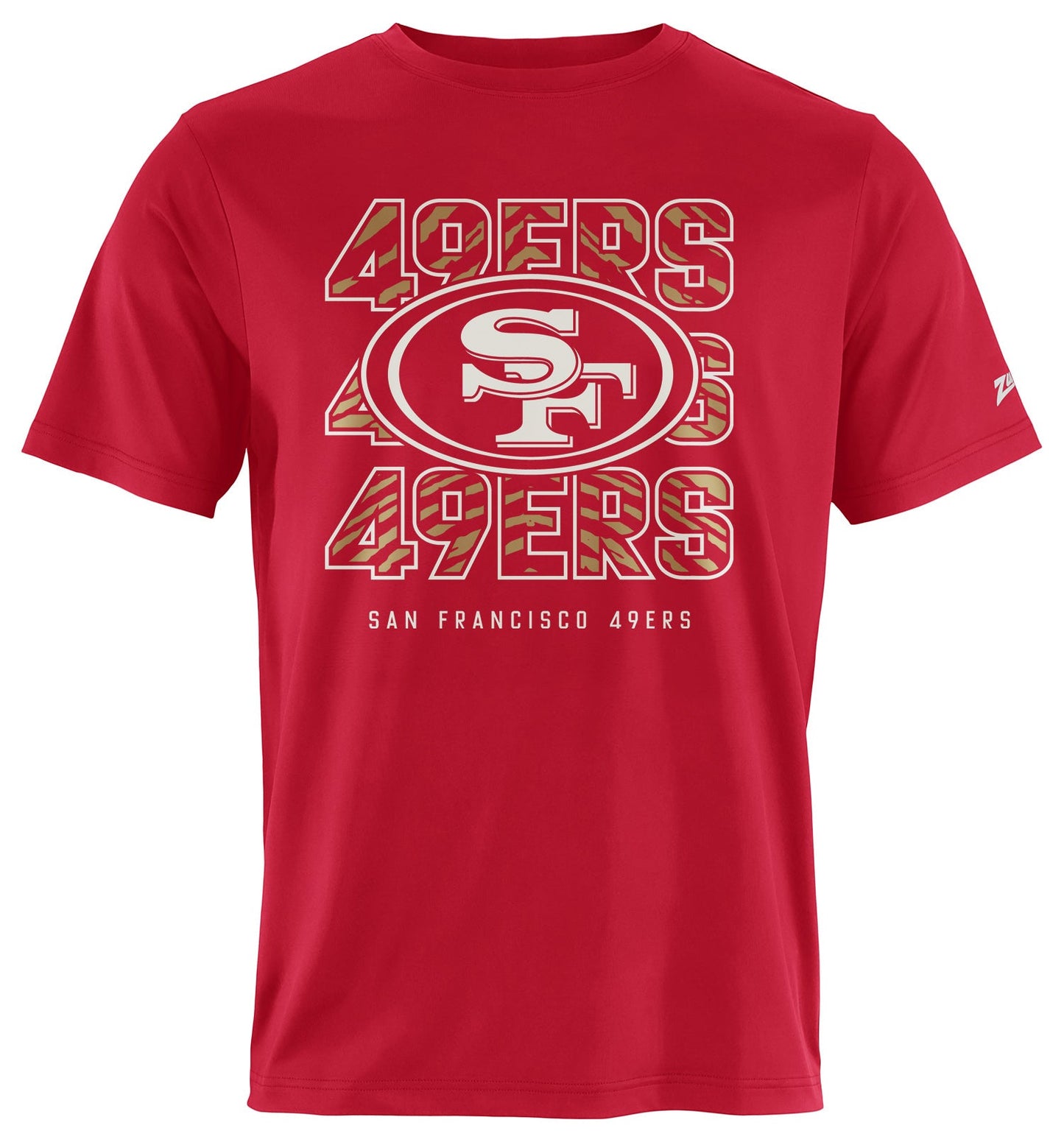 Zubaz NFL Men's Repeat Play Primary Team Color Short Sleeve T-Shirt, San Francisco 49ers