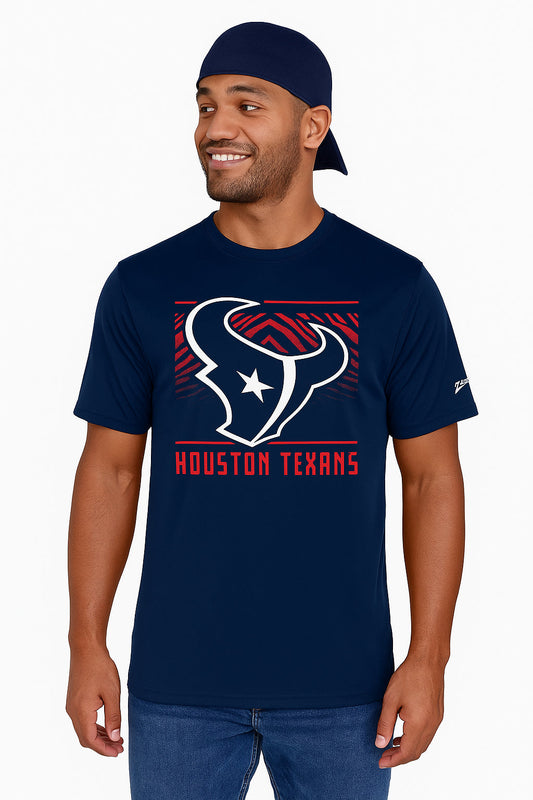 Zubaz NFL Men's Tunnel Primary Short Sleeve T-Shirt, Houston Texans