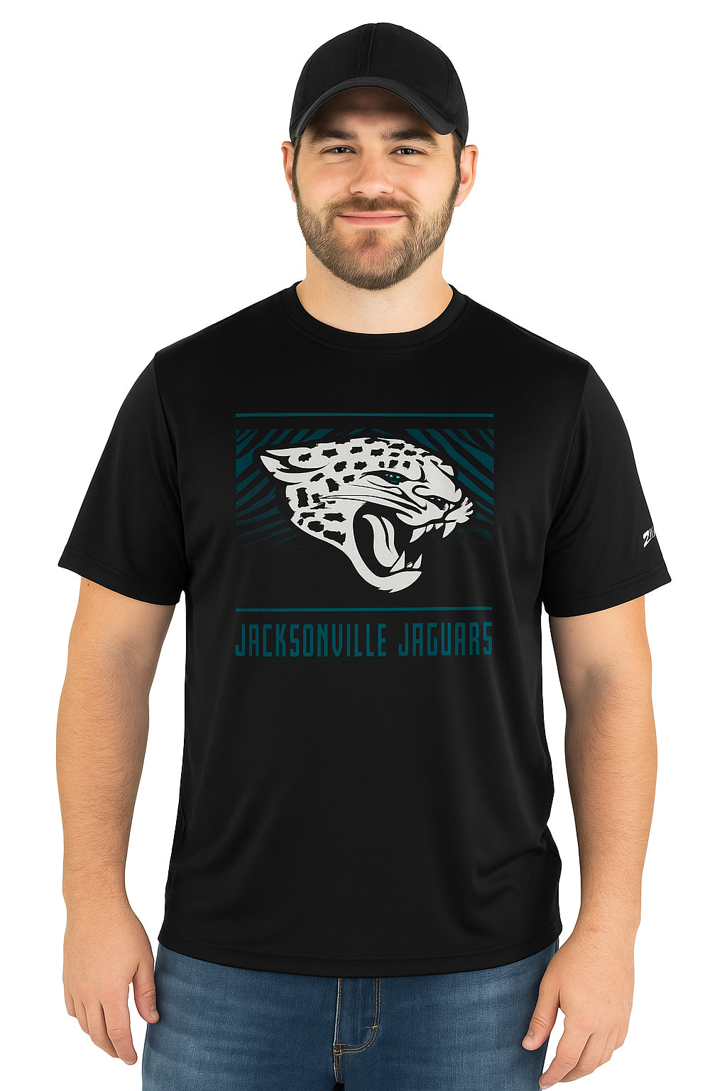 Zubaz NFL Men's Tunnel Primary Short Sleeve T-Shirt, Jacksonville Jaguars