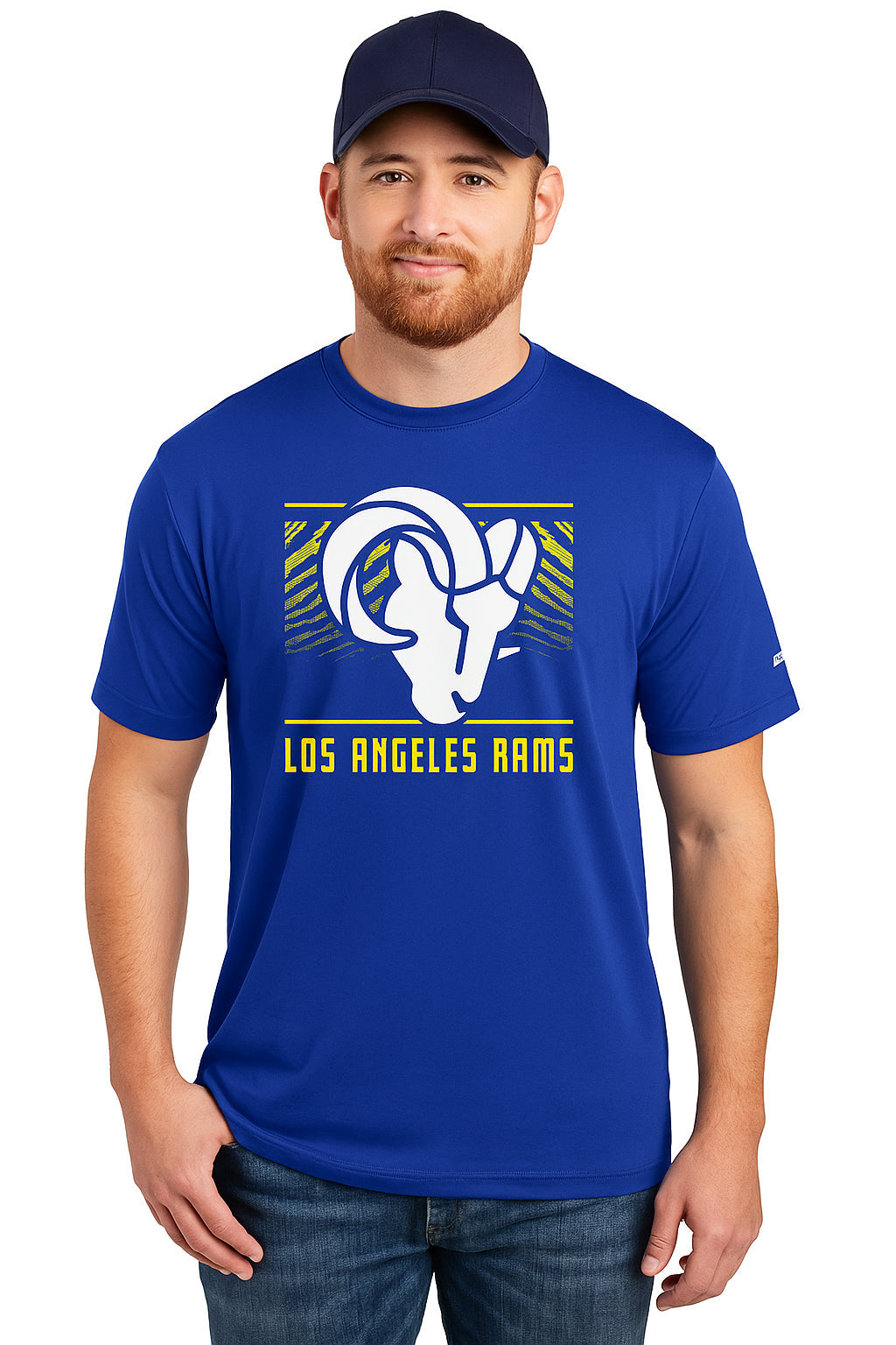 Zubaz NFL Men's Tunnel Primary Short Sleeve T-Shirt, Los Angeles Rams