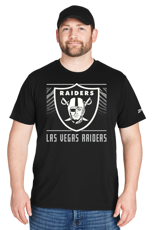 Zubaz NFL Men's Tunnel Primary Short Sleeve T-Shirt, Las Vegas Raiders