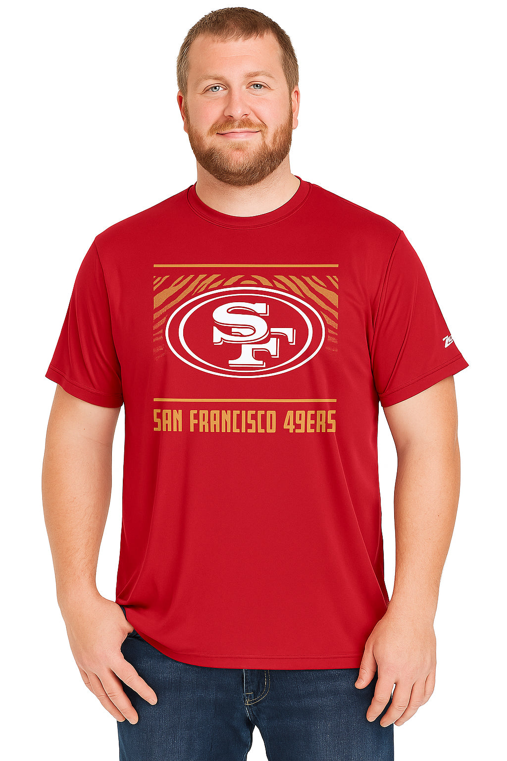 Zubaz NFL Men's Tunnel Primary Short Sleeve T-Shirt, San Francisco 49ers