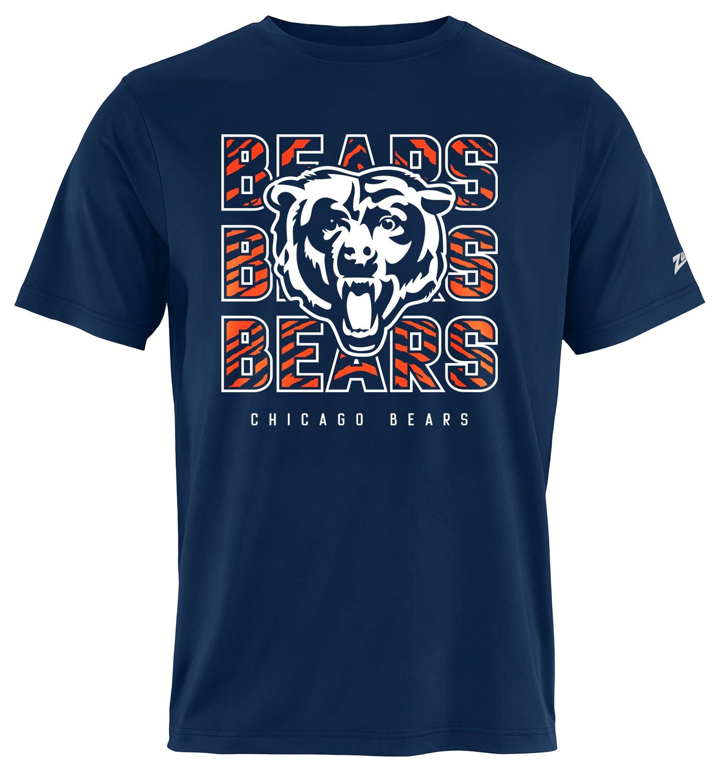Zubaz NFL Men's Repeat Play Primary Team Color Short Sleeve T-Shirt, Chicago Bears