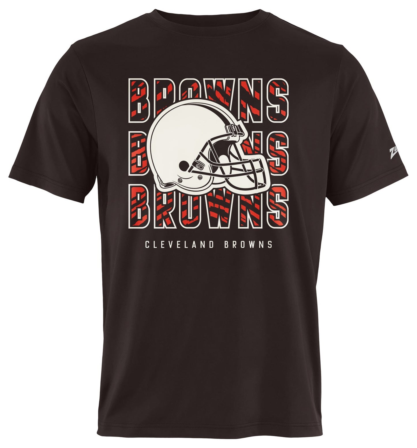Zubaz NFL Men's Repeat Play Primary Team Color Short Sleeve T-Shirt, Cleveland Browns