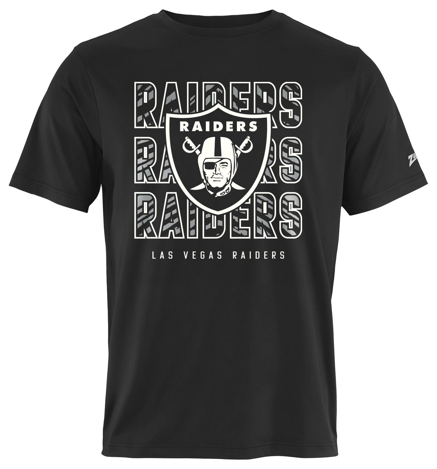 Zubaz NFL Men's Repeat Play Primary Team Color Short Sleeve T-Shirt, Las Vegas Raiders