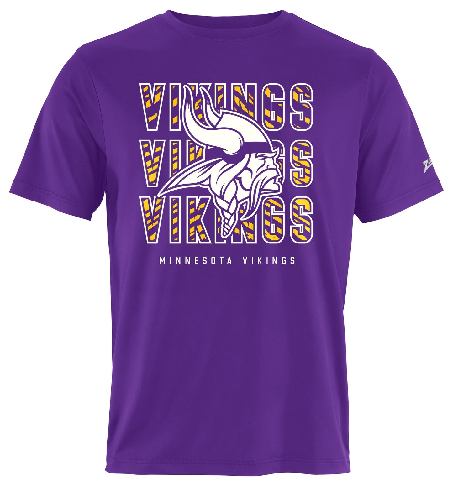 Zubaz NFL Men's Repeat Play Primary Team Color Short Sleeve T-Shirt, Minnesota Vikings