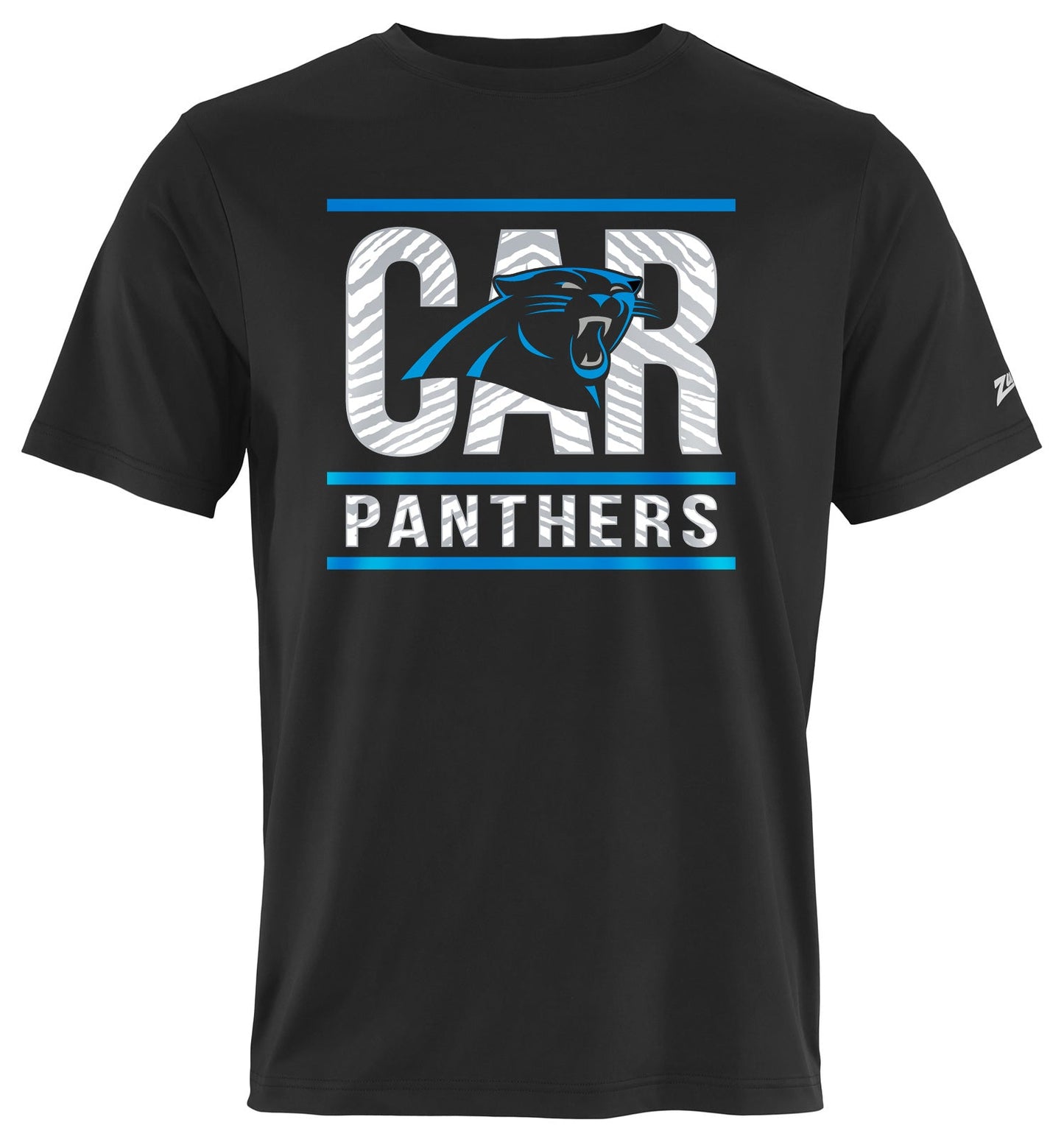 Zubaz NFL Men's Goal Line Team Color Short Sleeve T-Shirt, Carolina Panthers