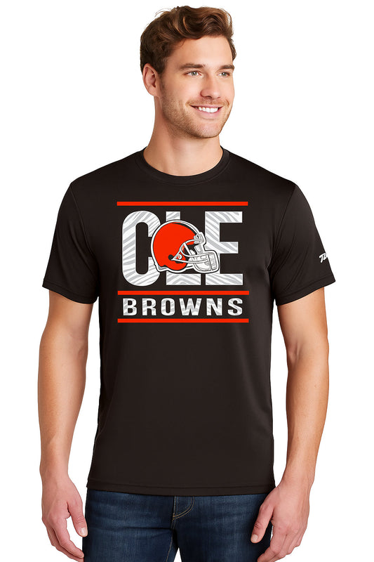 Zubaz NFL Men's Goal Line Team Color Short Sleeve T-Shirt, Cleveland Browns