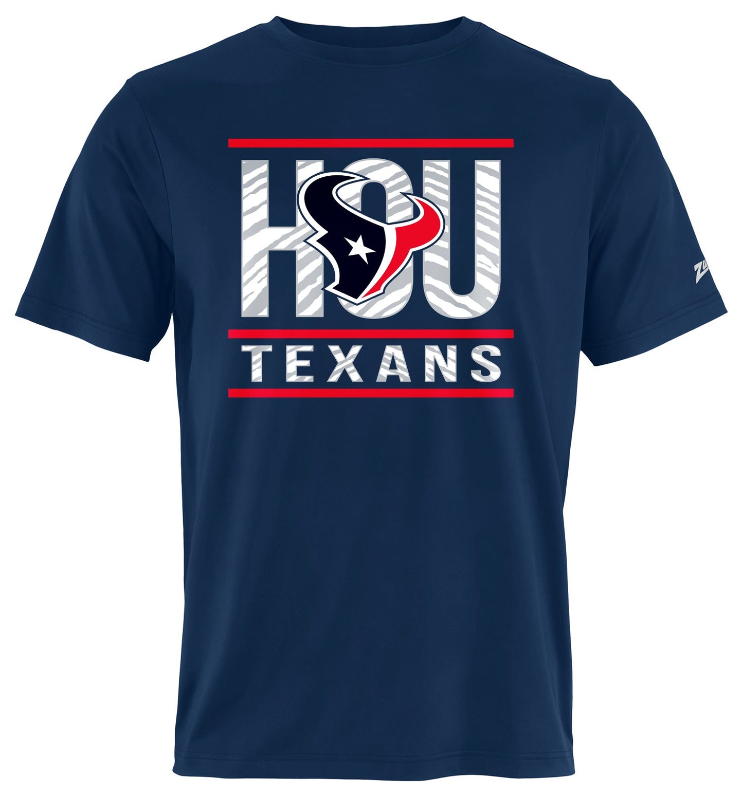 Zubaz NFL Men's Goal Line Team Color Short Sleeve T-Shirt, Houston Texans