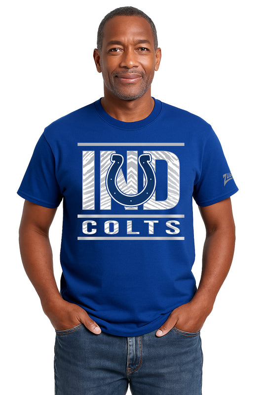 Zubaz NFL Men's Goal Line Team Color Short Sleeve T-Shirt, Indianapolis Colts