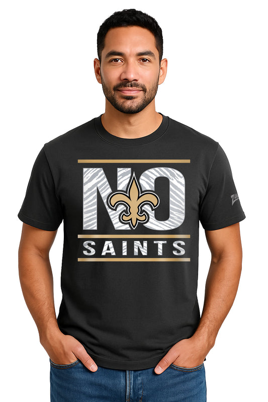 Zubaz NFL Men's Goal Line Team Color Short Sleeve T-Shirt, New Orleans Saints