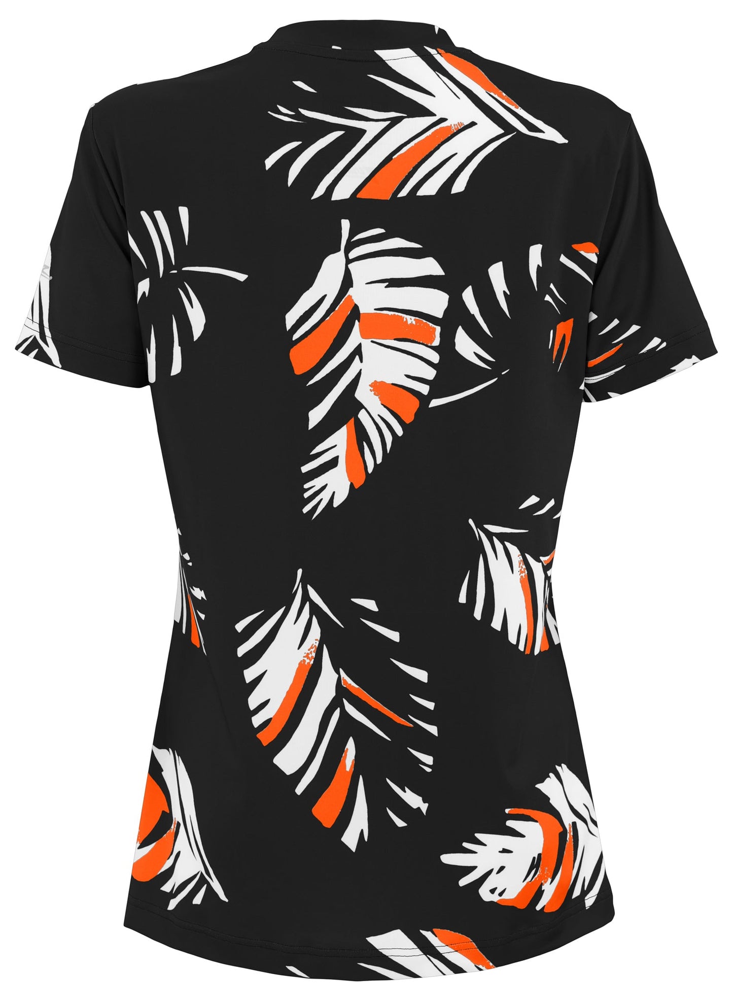 Zubaz NFL Womens Leaf Team Color Script Short Sleeve T-Shirt, Cincinnati Bengals