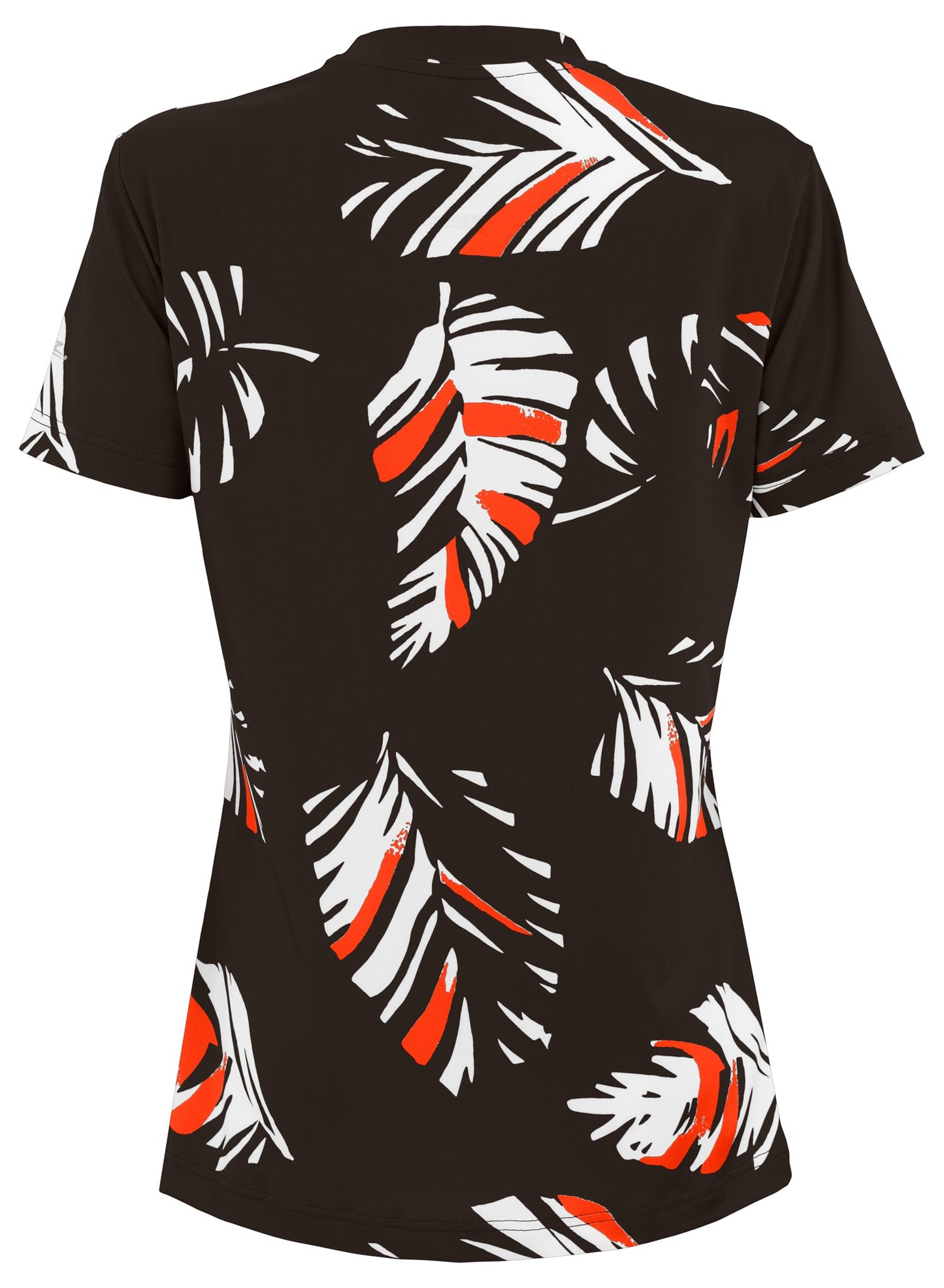 Zubaz NFL Womens Leaf Team Color Script Short Sleeve T-Shirt, Cleveland Browns