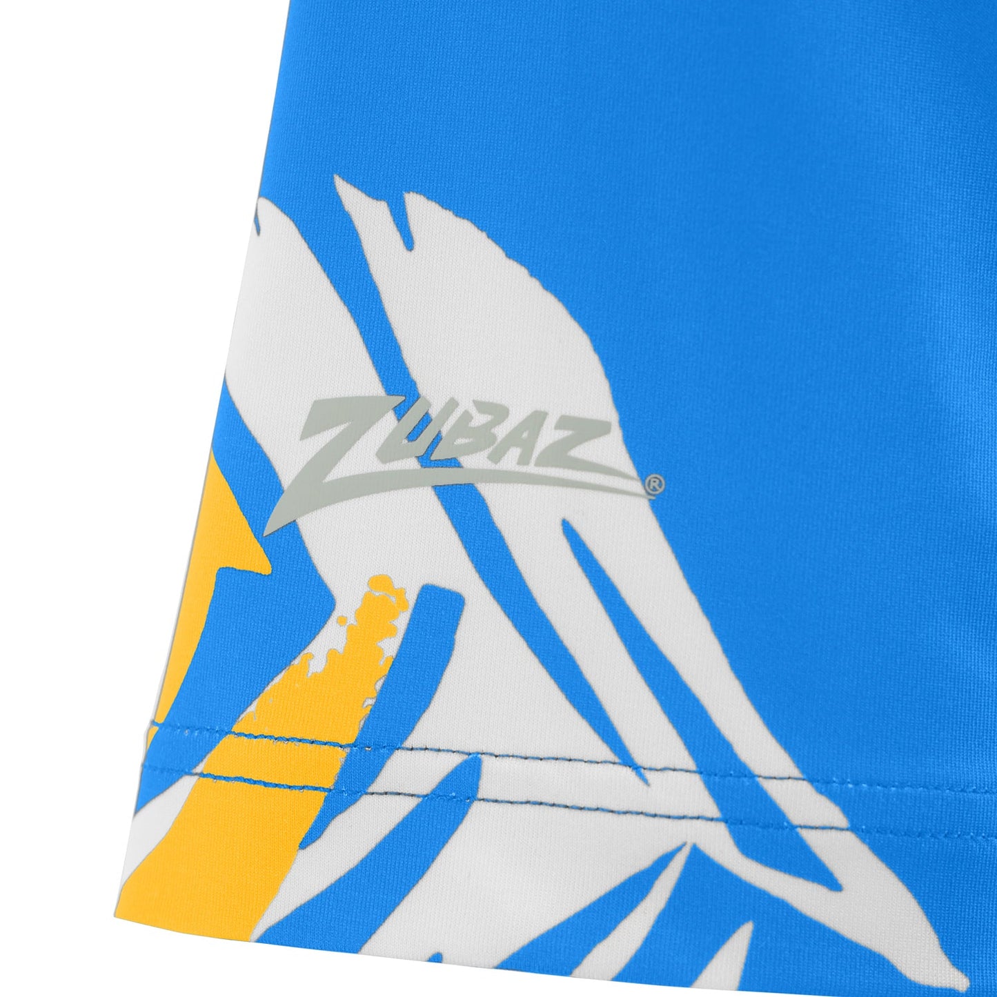 Zubaz NFL Womens Leaf Team Color Script Short Sleeve T-Shirt, Los Angeles Chargers