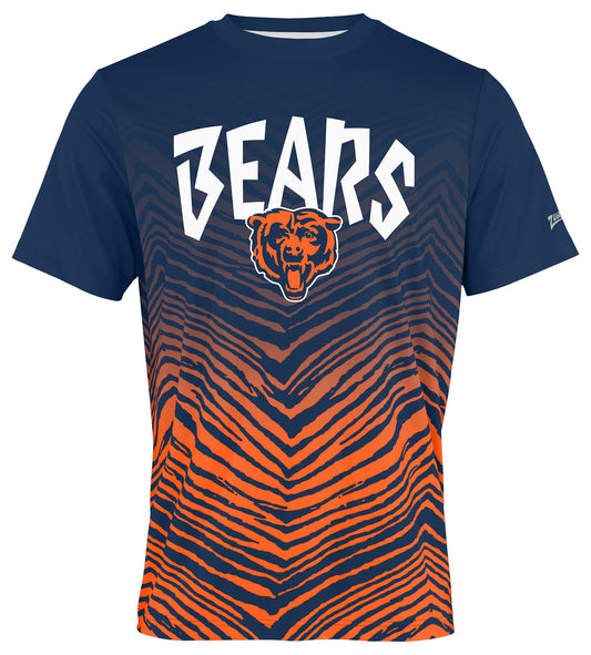 Zubaz NFL Men's Wild Card Zebra Team Color Short SleeveT Shirt, Chicago Bears