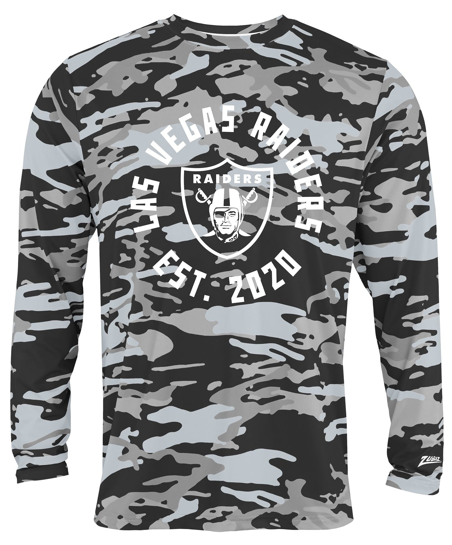 Zubaz NFL Men's Camo Alternate Color with White Circle Logo Long Sleeve T-Shirt, Las Vegas Raiders