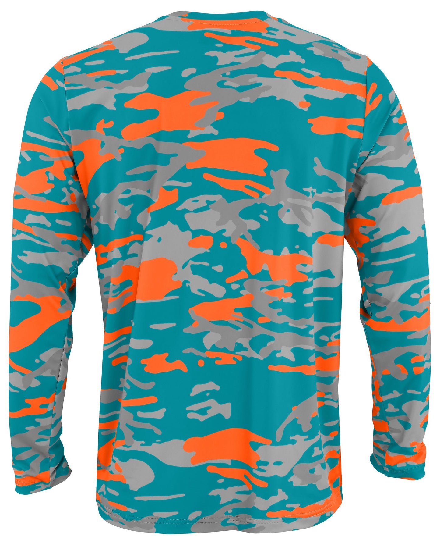 Zubaz NFL Men's Camo Alternate Color with White Circle Logo Long Sleeve T-Shirt, Miami Dolphins