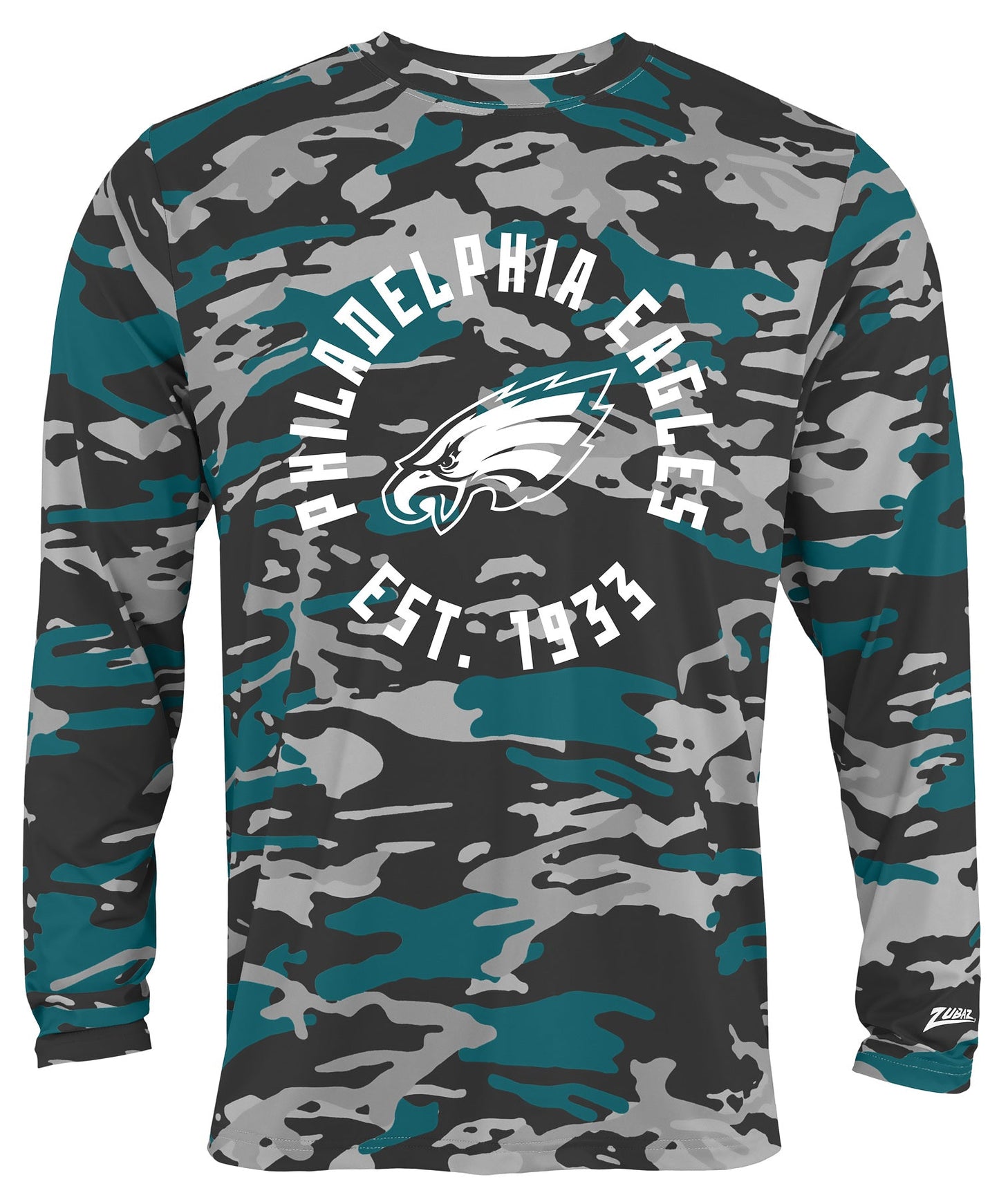 Zubaz NFL Men's Camo Alternate Color with White Circle Logo Long Sleeve T-Shirt, Philadelphia Eagles
