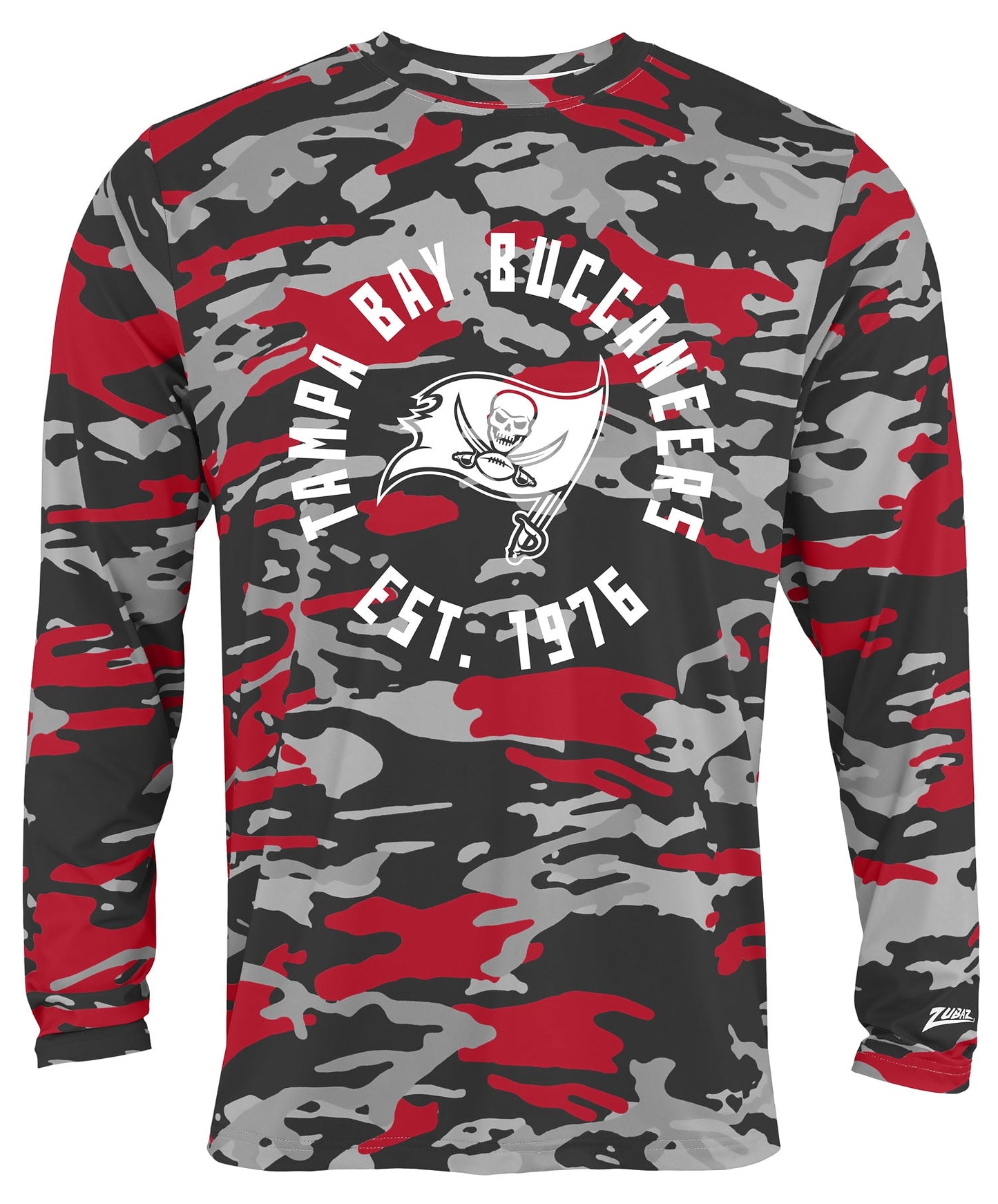Zubaz NFL Men's Camo Alternate Color with White Circle Logo Long Sleeve T-Shirt, Tampa Bay Buccaneers