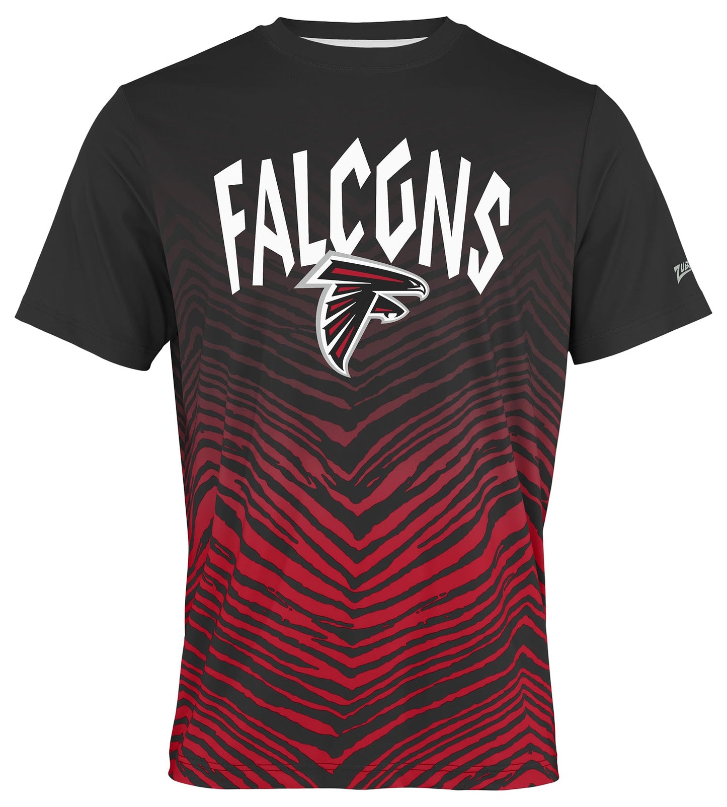 Zubaz NFL Men's Wild Card Zebra Team Color Short SleeveT Shirt, Atlanta Falcons
