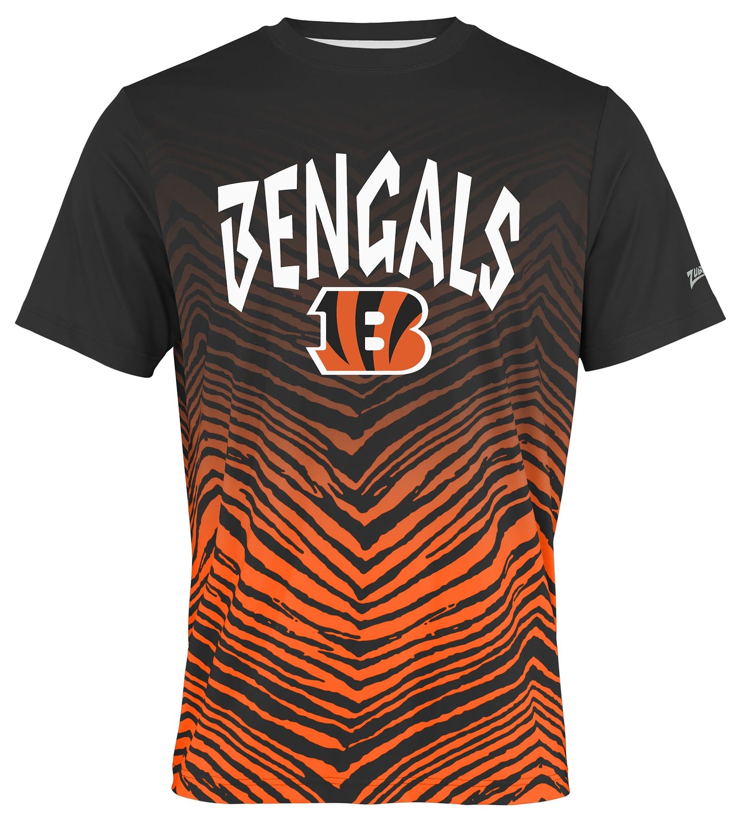 Zubaz NFL Men's Wild Card Zebra Team Color Short SleeveT Shirt, Cincinnati Bengals