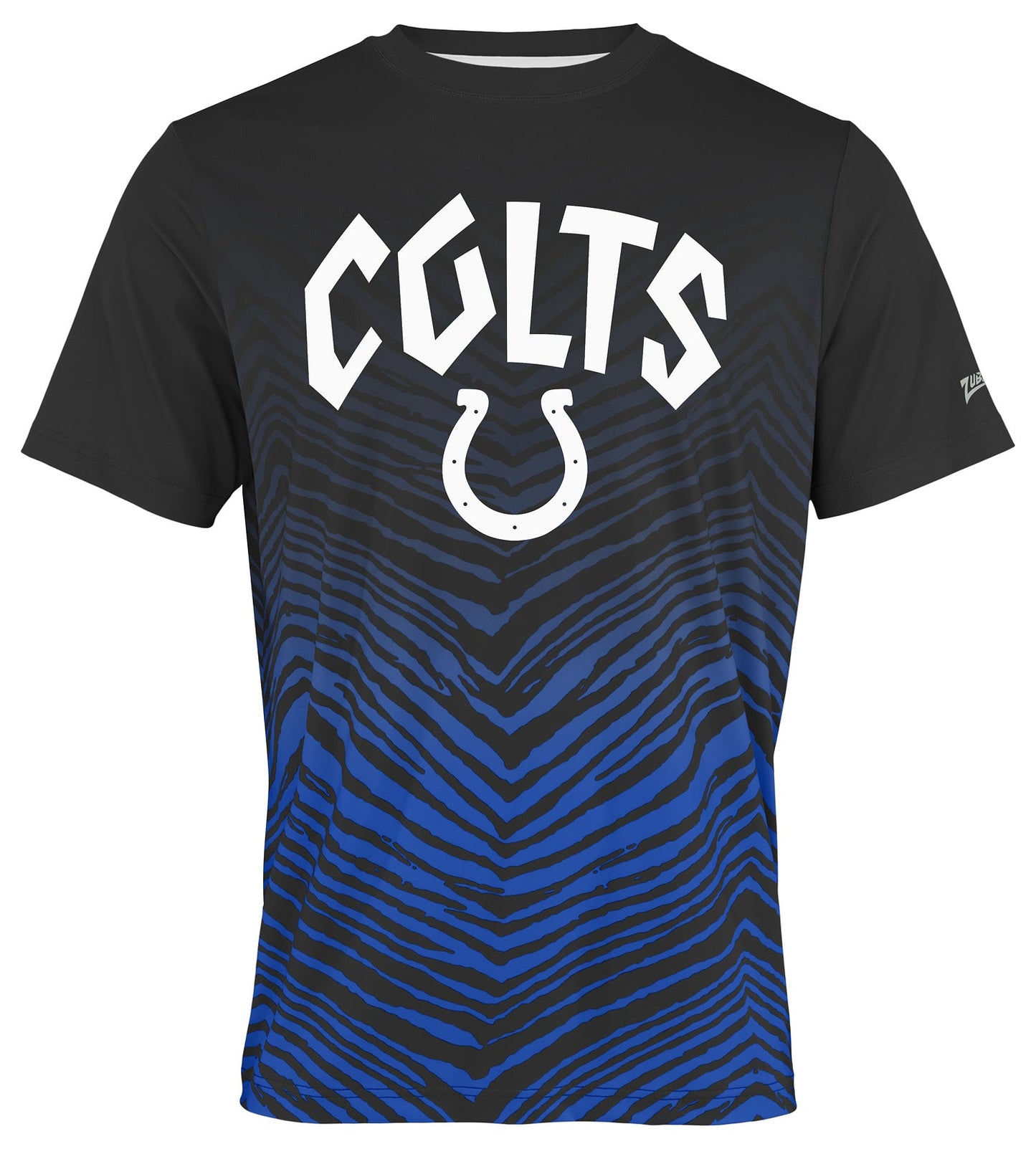 Zubaz NFL Men's Wild Card Zebra Team Color Short SleeveT Shirt, Indianapolis Colts