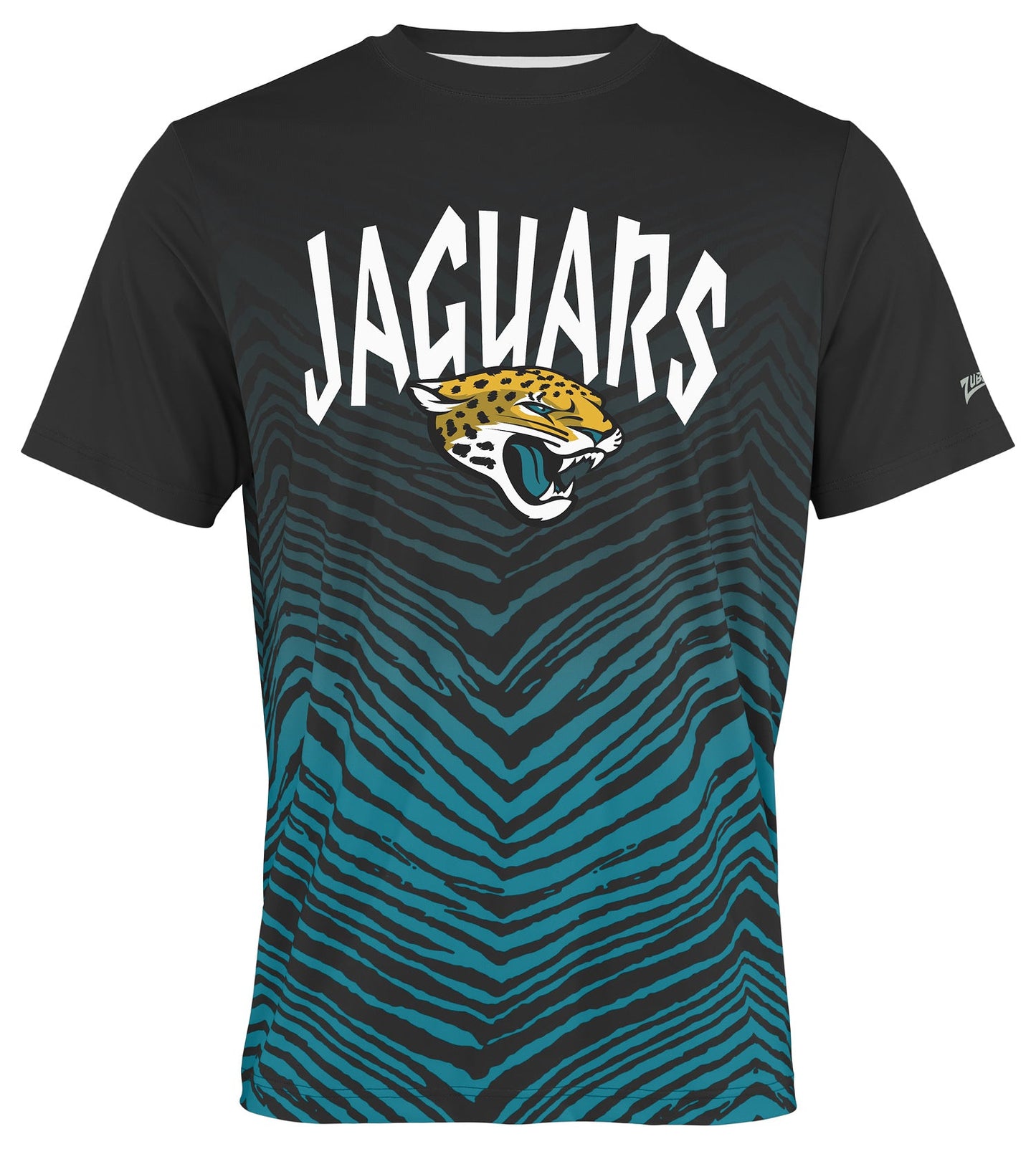 Zubaz NFL Men's Wild Card Zebra Team Color Short SleeveT Shirt, Jacksonville Jaguars