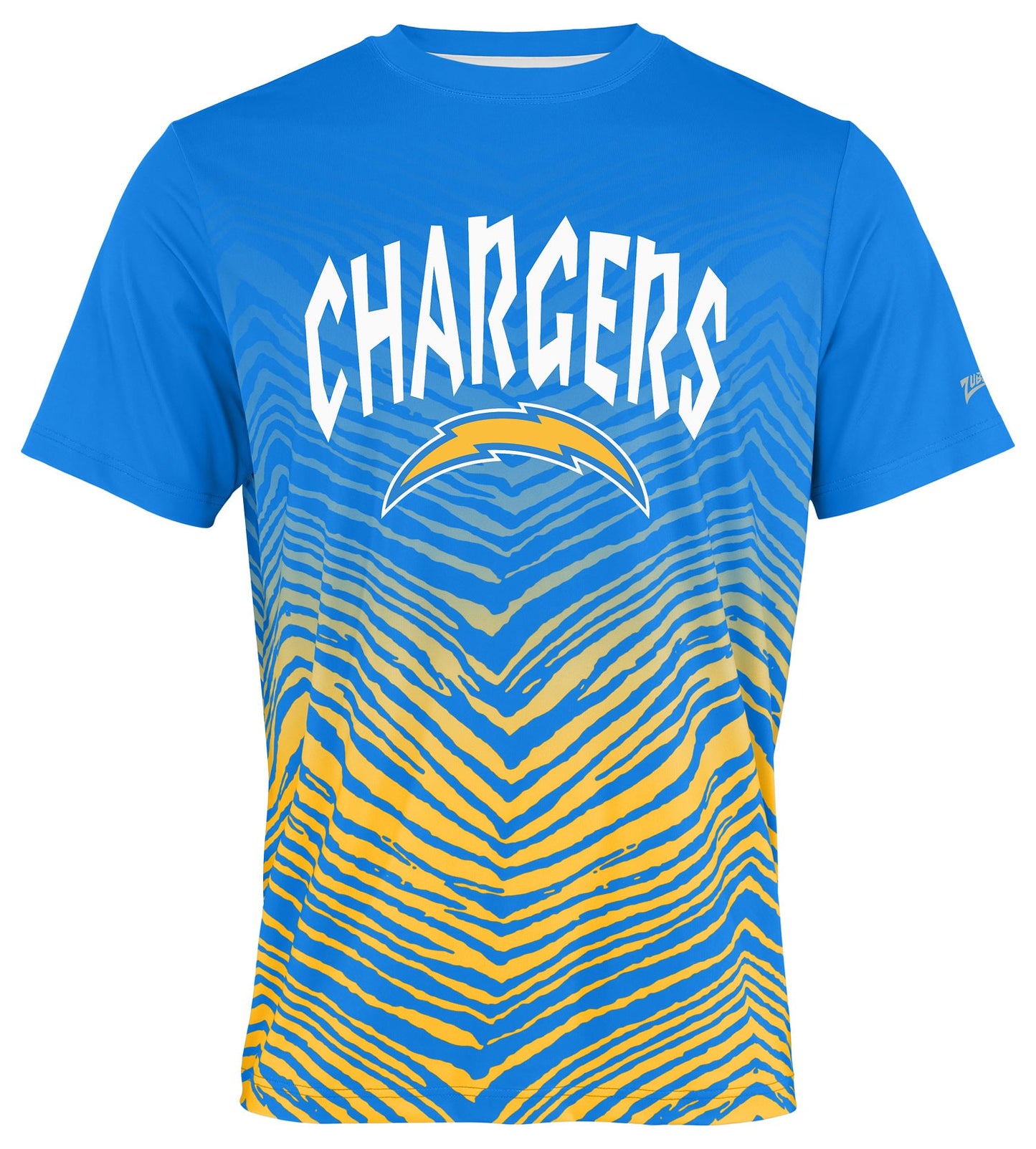 Zubaz NFL Men's Wild Card Zebra Team Color Short SleeveT Shirt, Los Angeles Chargers