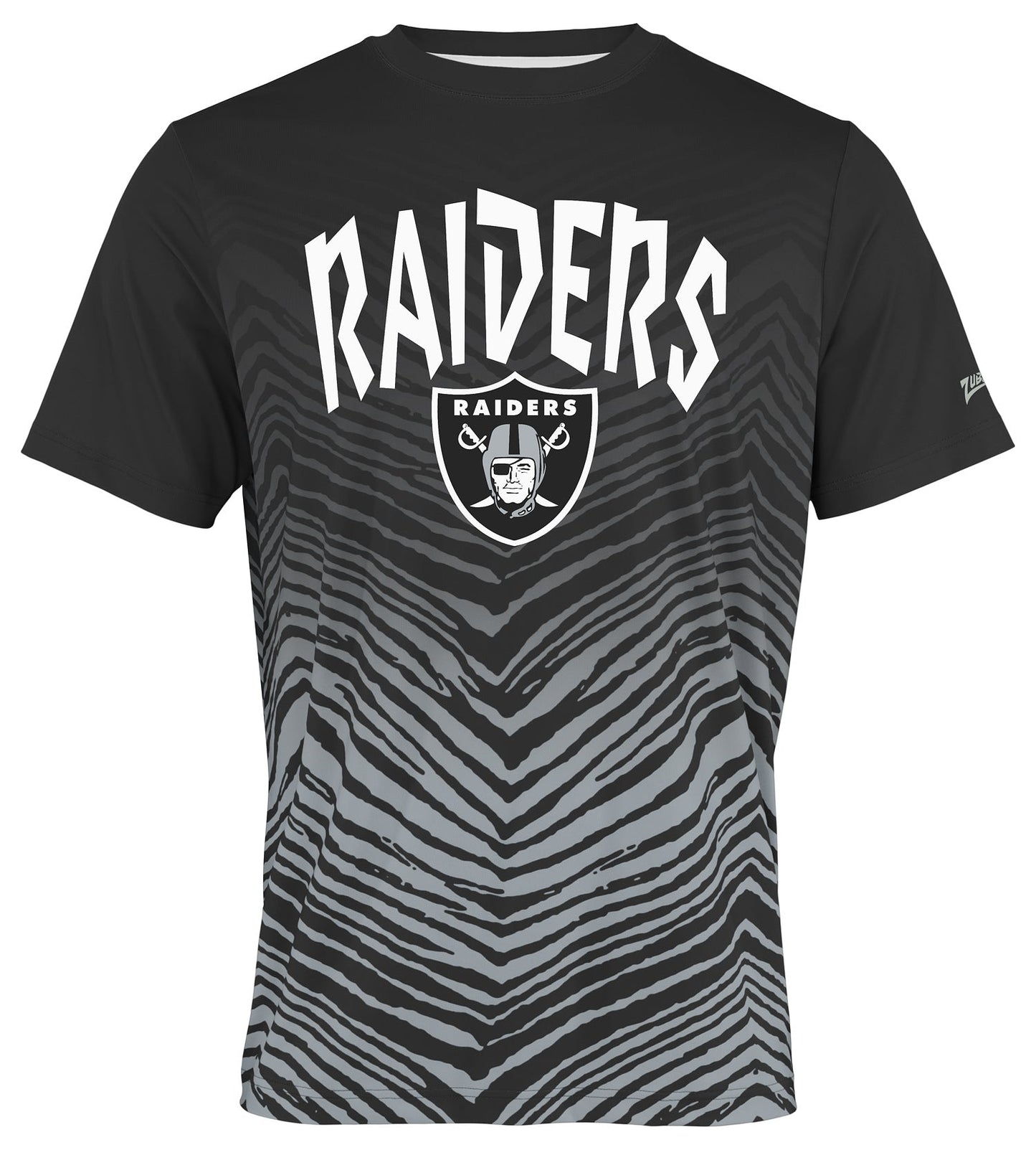Zubaz NFL Men's Wild Card Zebra Team Color Short SleeveT Shirt, Las Vegas Raiders