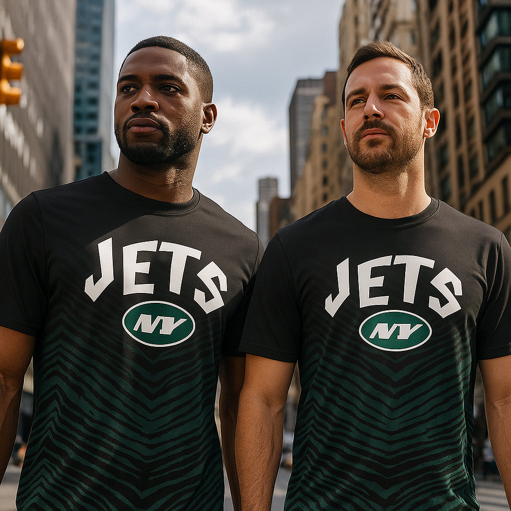 Zubaz NFL Men's Wild Card Zebra Team Color Short SleeveT Shirt, New York Jets
