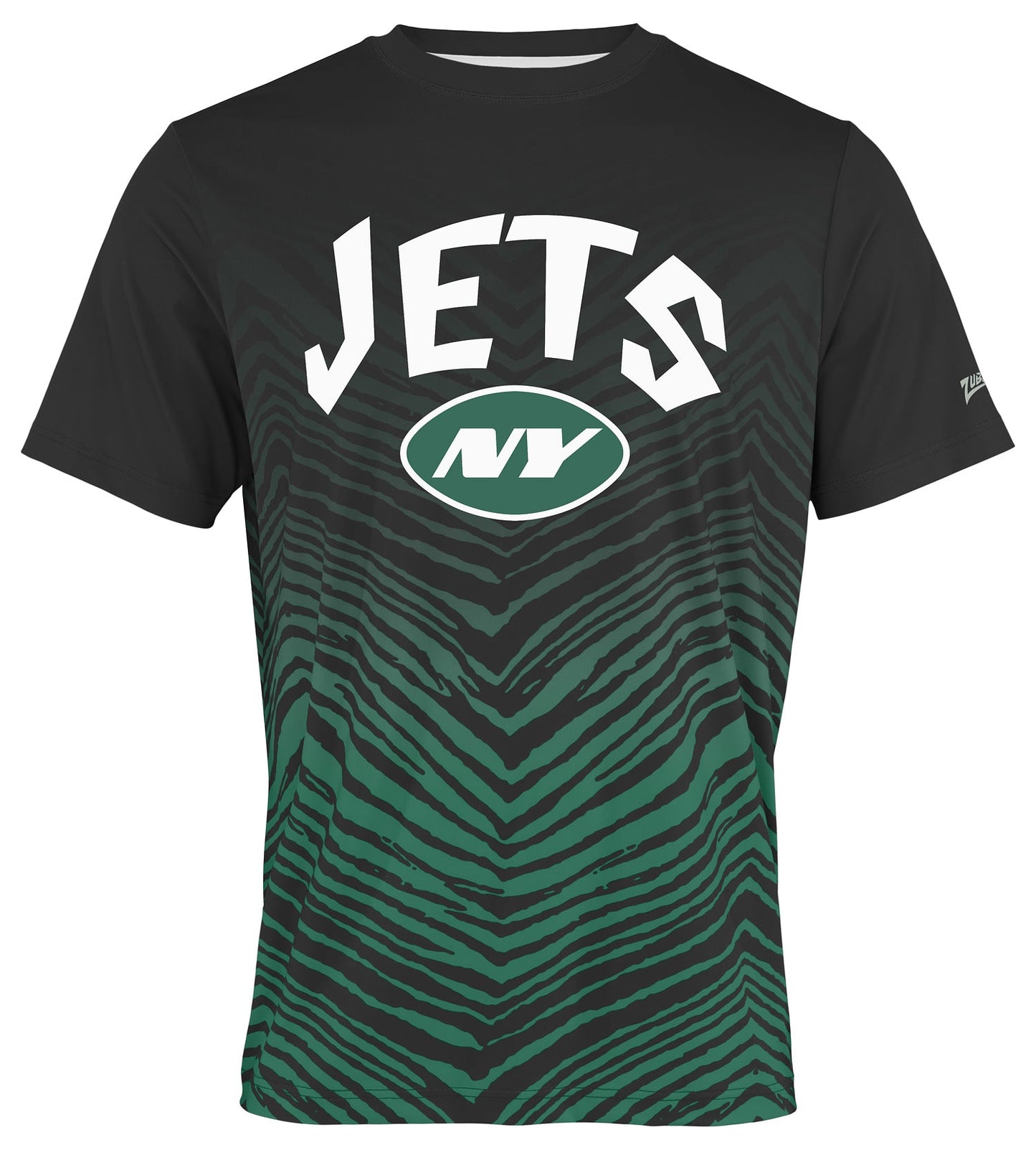 Zubaz NFL Men's Wild Card Zebra Team Color Short SleeveT Shirt, New York Jets