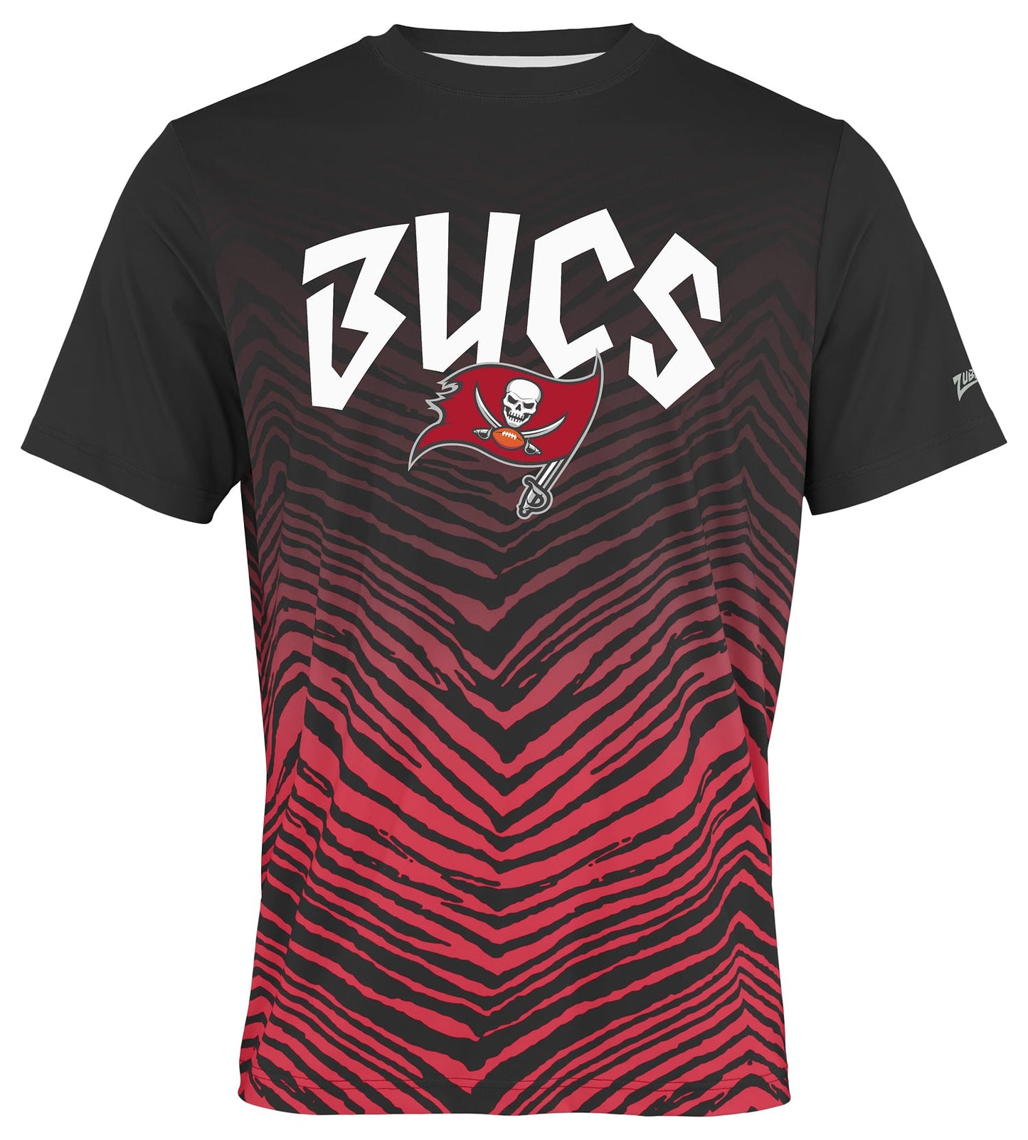 Zubaz NFL Men's Wild Card Zebra Team Color Short SleeveT Shirt, Tampa Bay Buccaneers